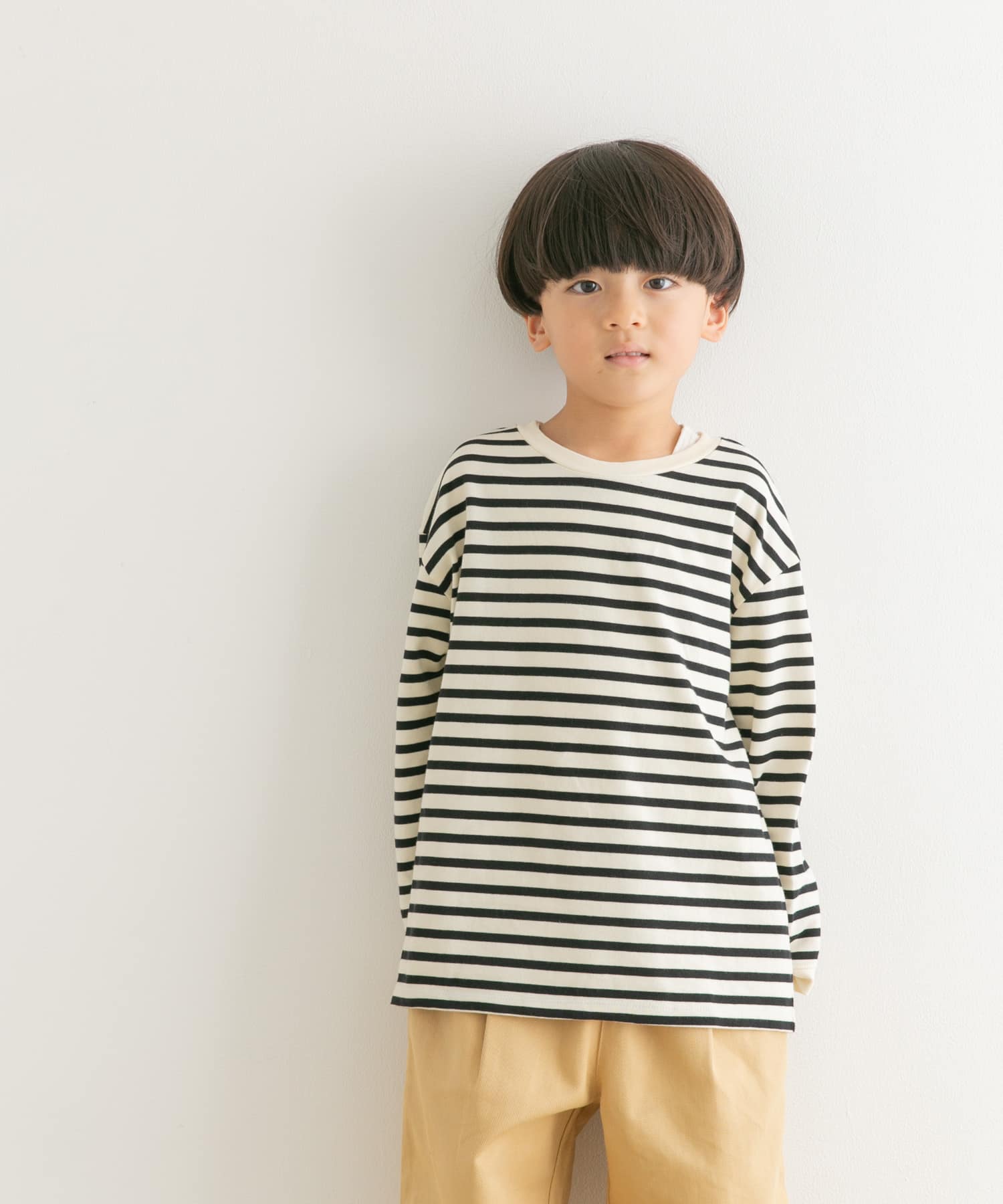 ボーダーワイドロングTシャツ(KIDS)