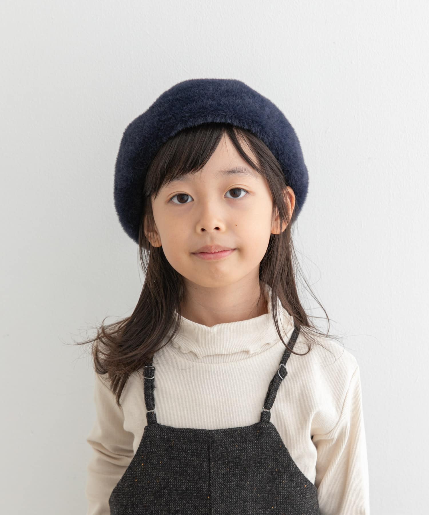 ショートファーベレー帽(KIDS) NAVY one