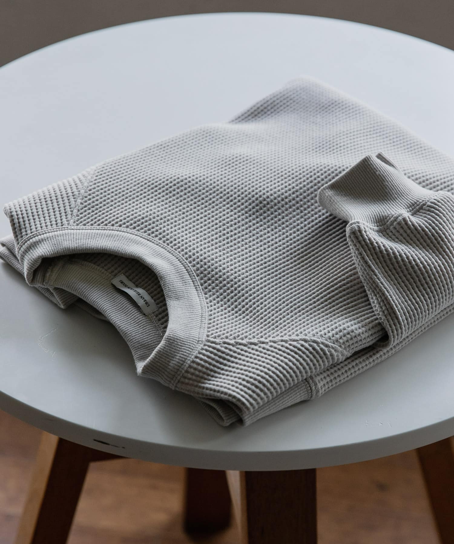 『UR TECH』ワッフルロングスリーブTシャツ GREIGE M