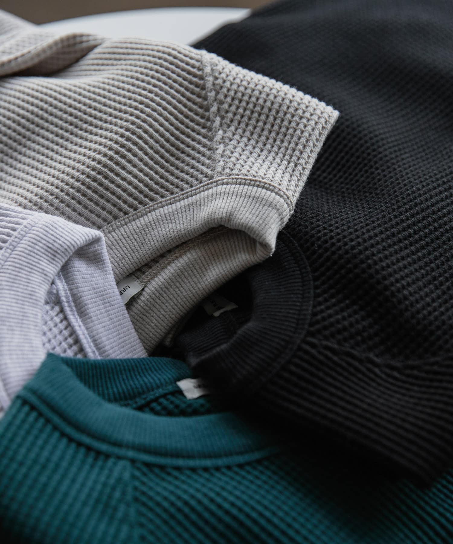 『UR TECH』ワッフルロングスリーブTシャツ MIX WHITE L