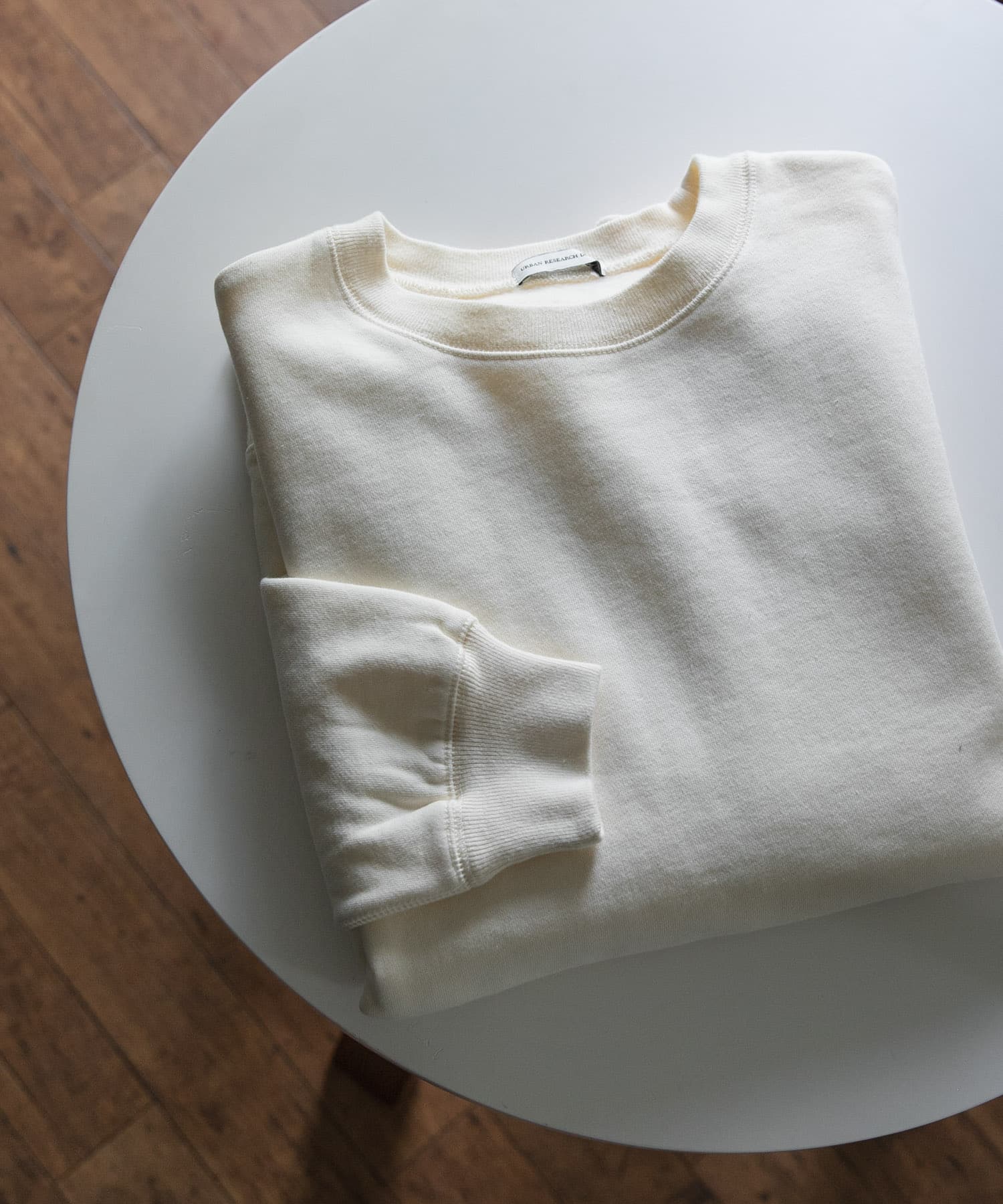 『XLサイズ/WEB限定』裏起毛クルーネックスウェット IVORY M