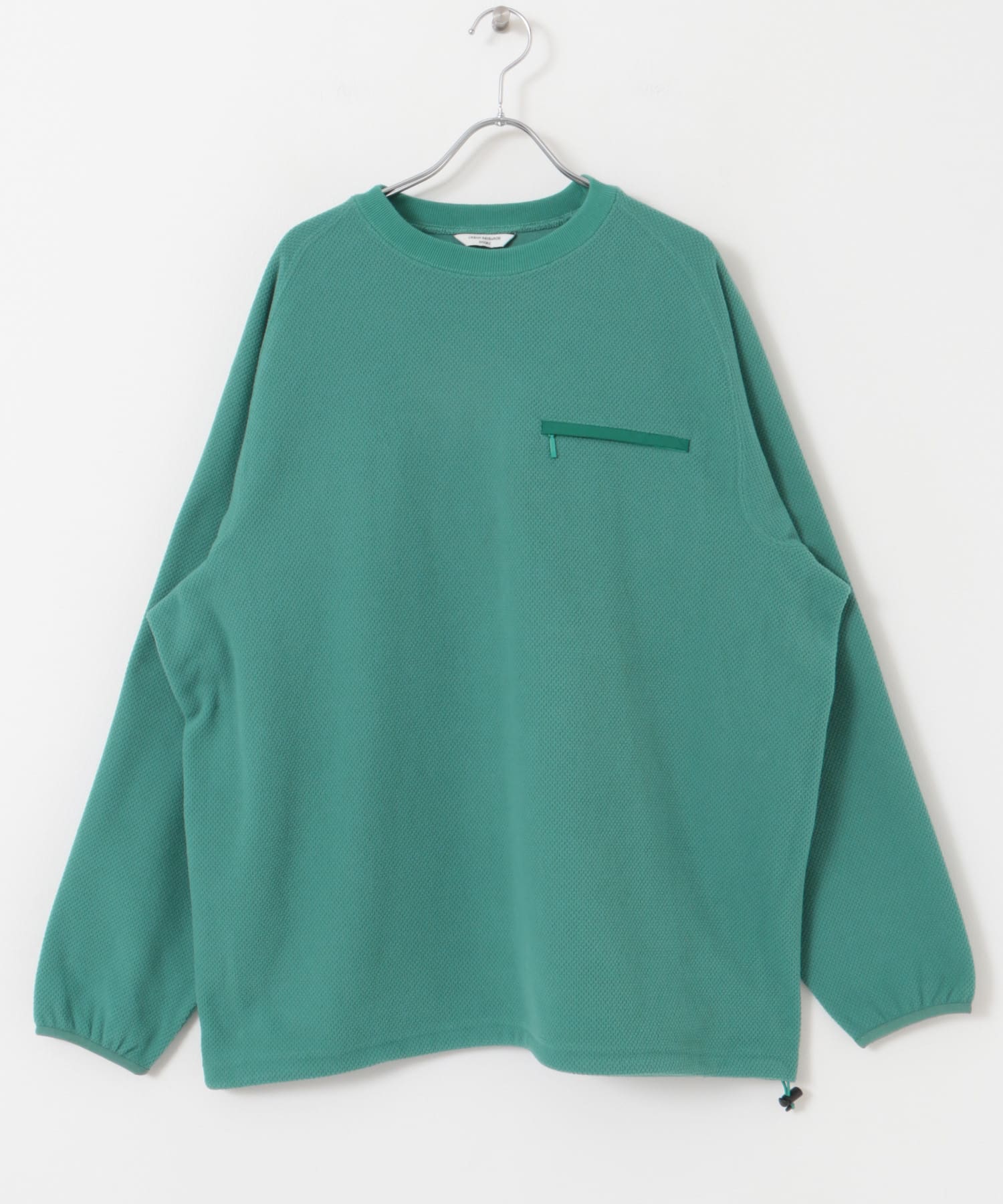 『UR TECH』ピケフリース プルオーバー BLUE GREEN M