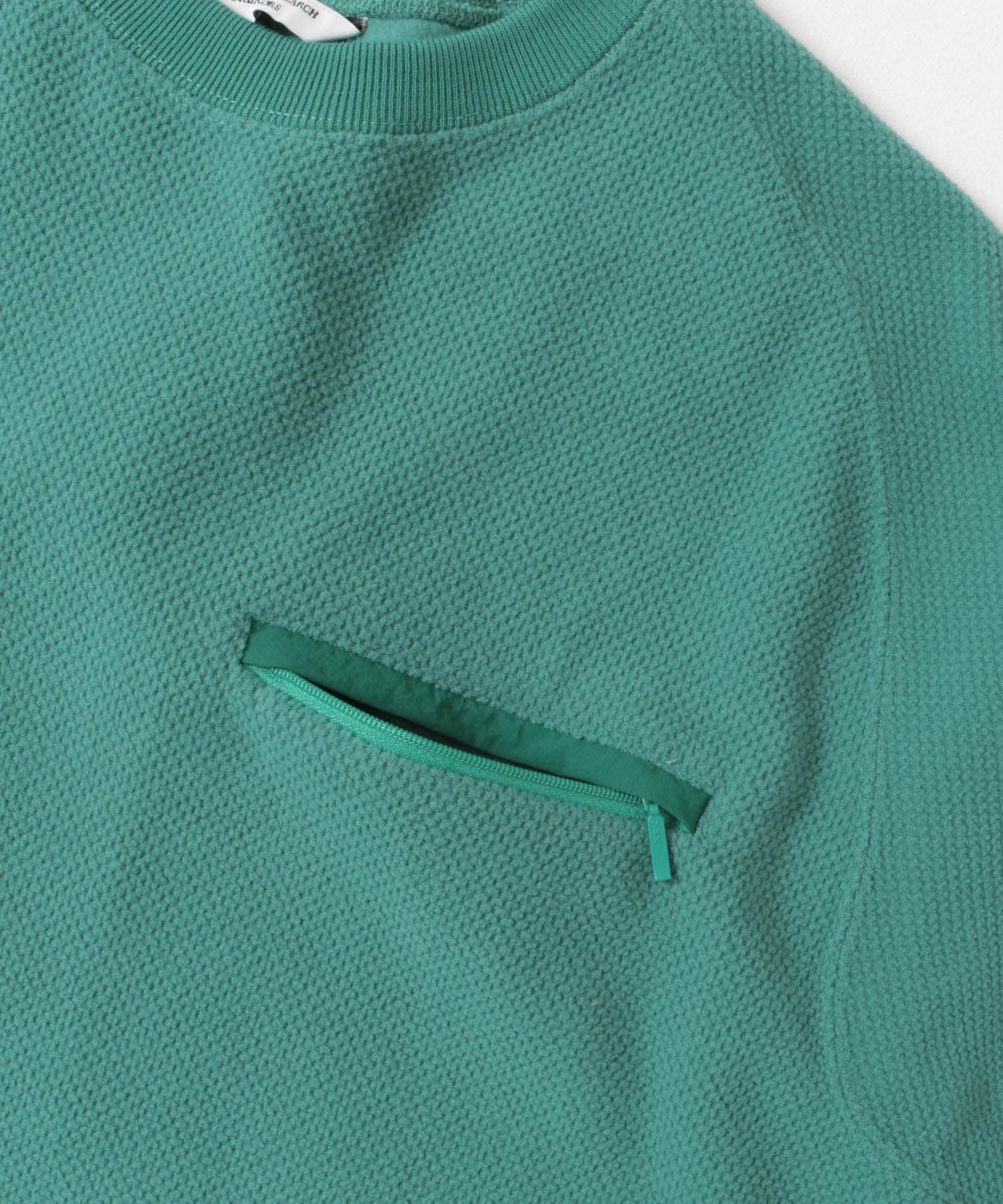 『UR TECH』ピケフリース プルオーバー BLUE GREEN M