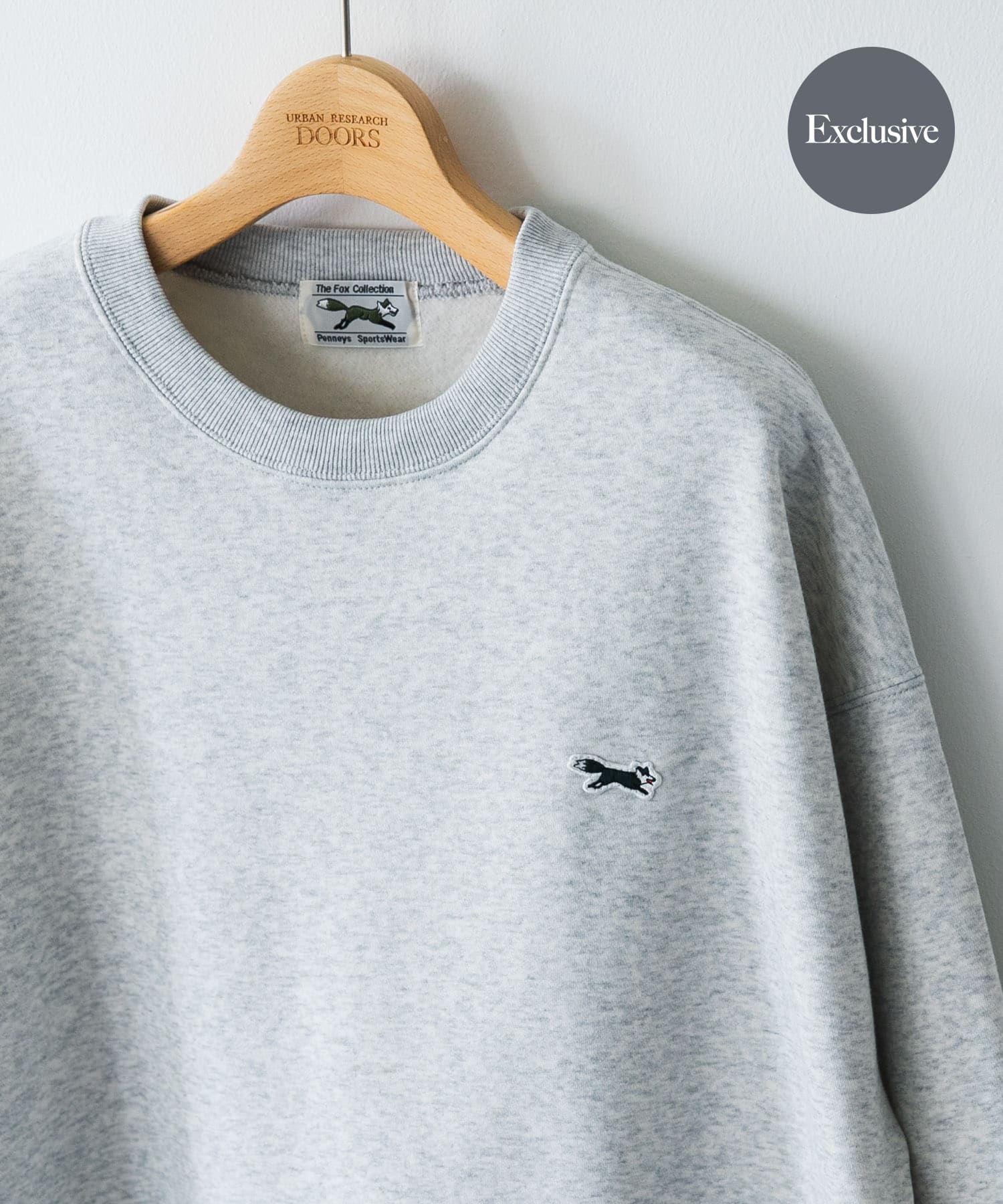 『XLサイズ/WEB限定』『別注』PENNEYS×DOORS　THE FOX クルーネックスウェット ASH M