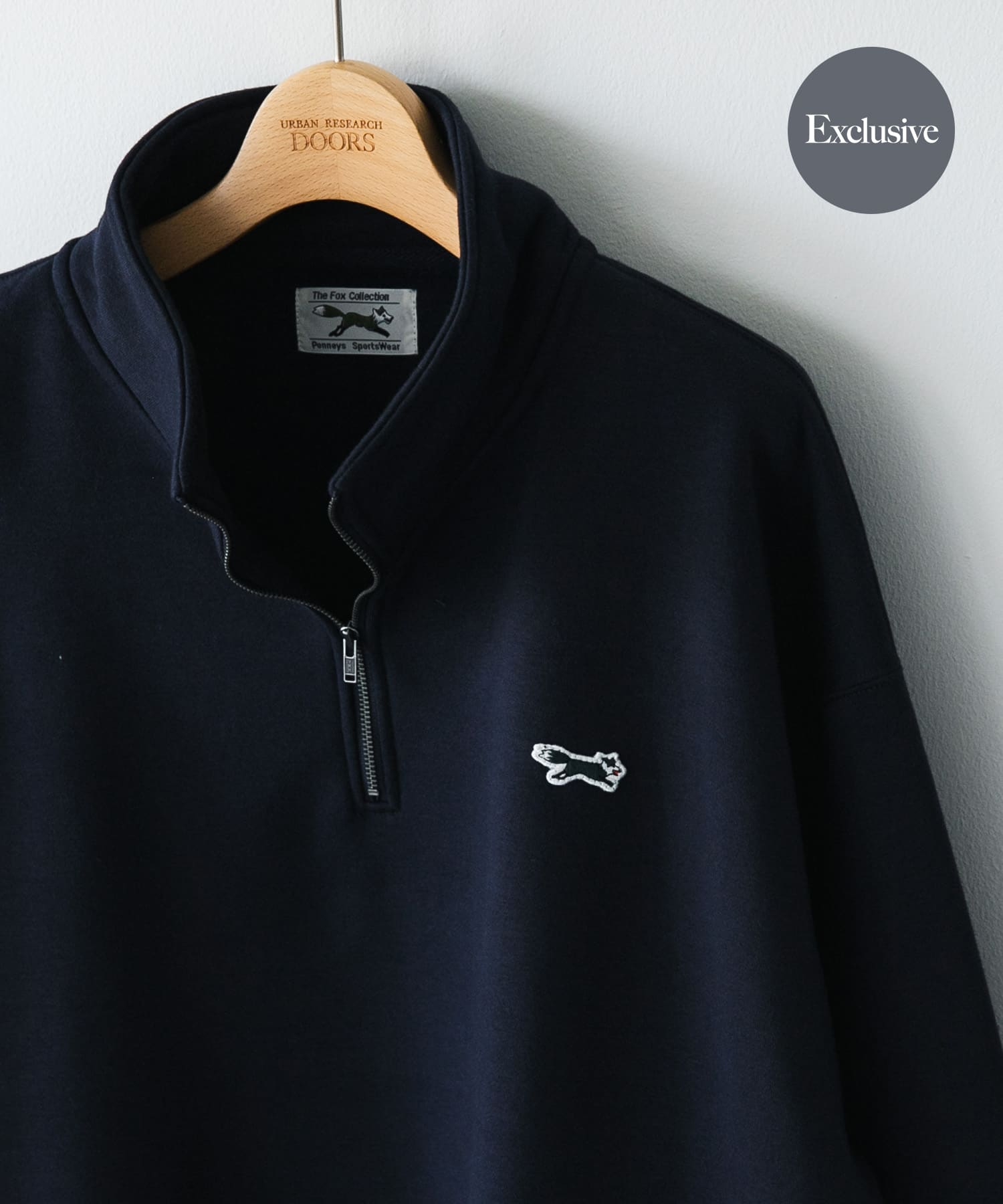 『XLサイズ/WEB限定』『別注』PENNEYS×DOORS　THE FOX ハーフジップスウェット NAVY M