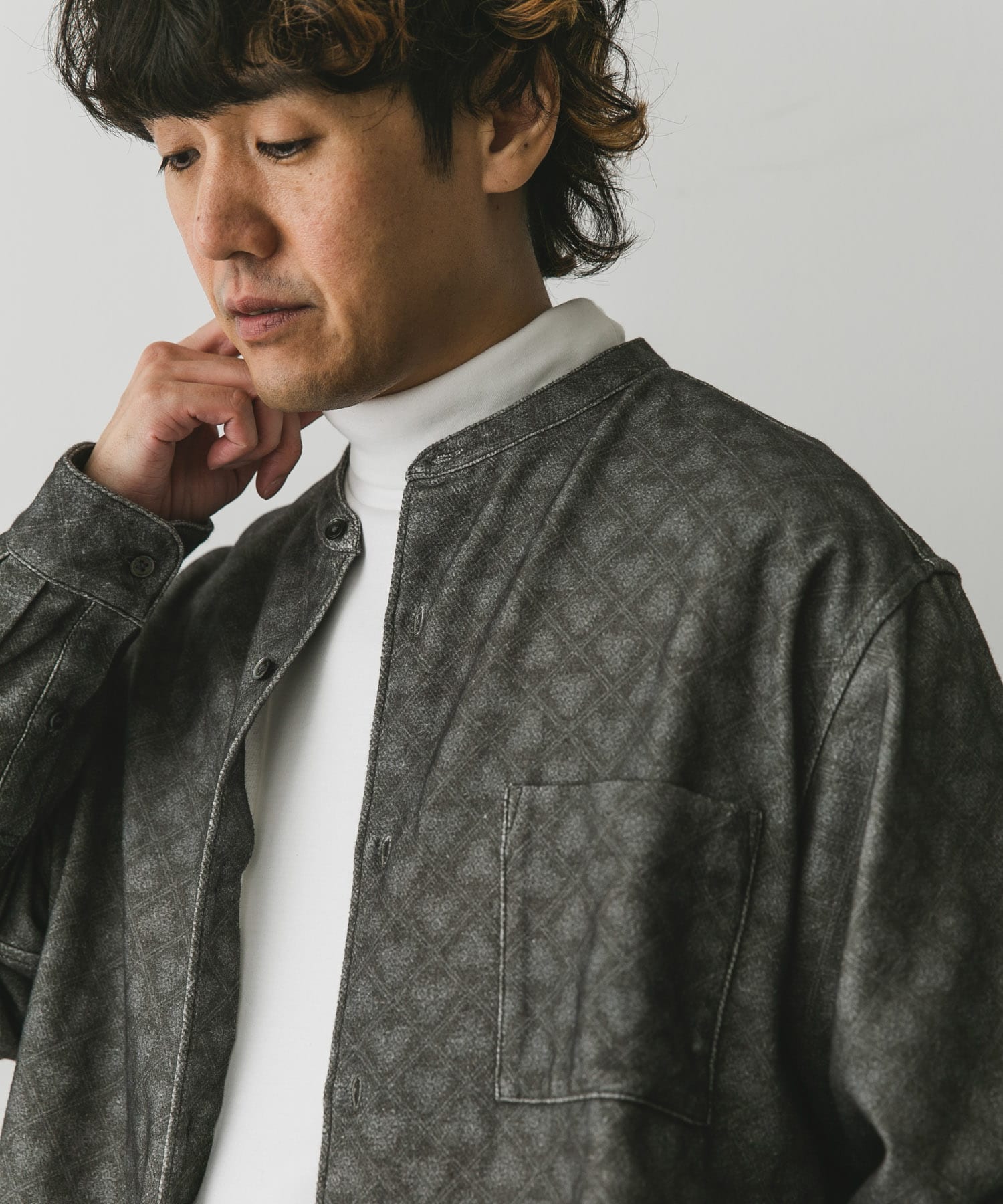 UR TECH』裏起毛タートルネック ロンTシャツ(M WHITE): トップス