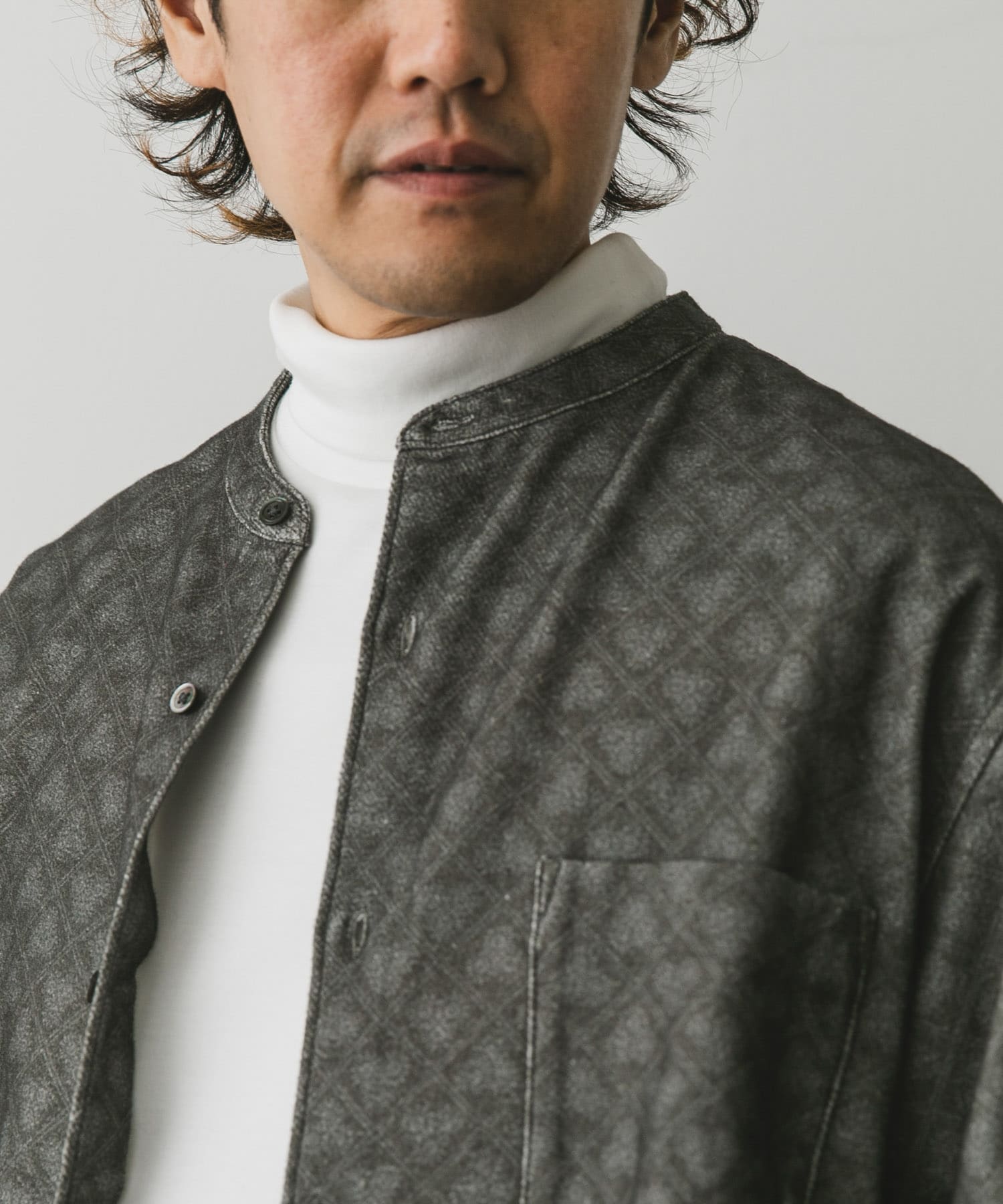 UR TECH』裏起毛タートルネック ロンTシャツ(M WHITE): トップス