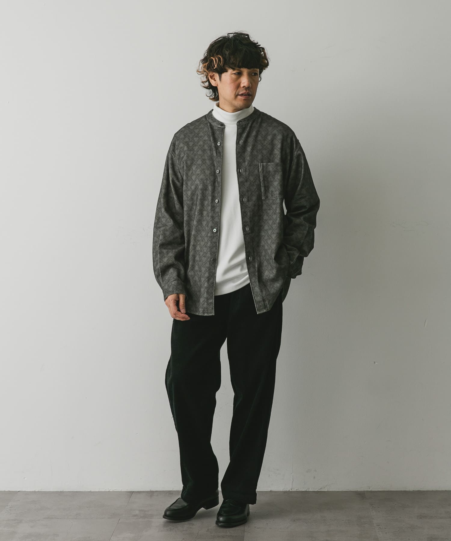 UR TECH』裏起毛タートルネック ロンTシャツ(M WHITE): トップス