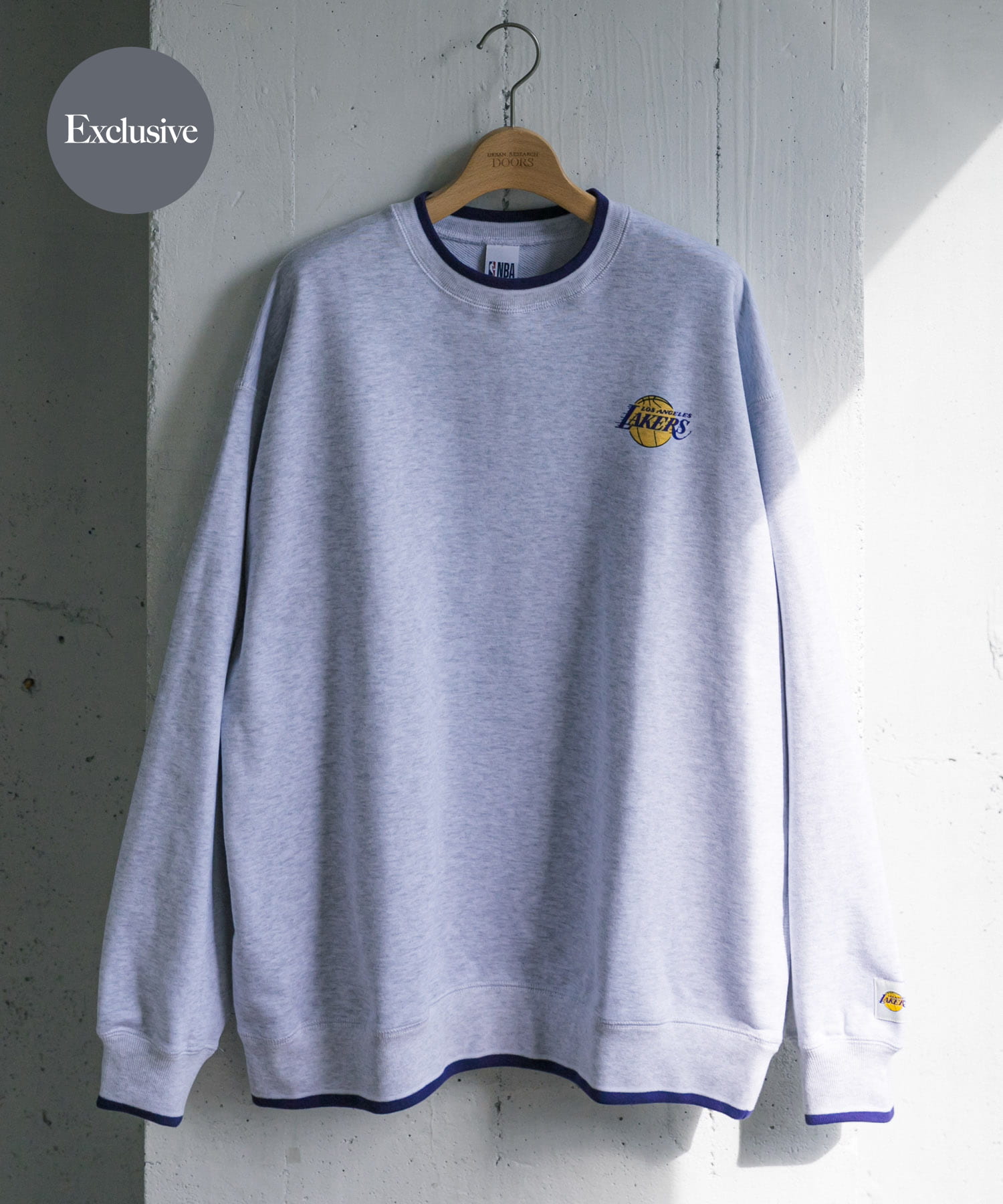 『別注』NBA×DOORS　プリントスウェット MIXWHITE① M