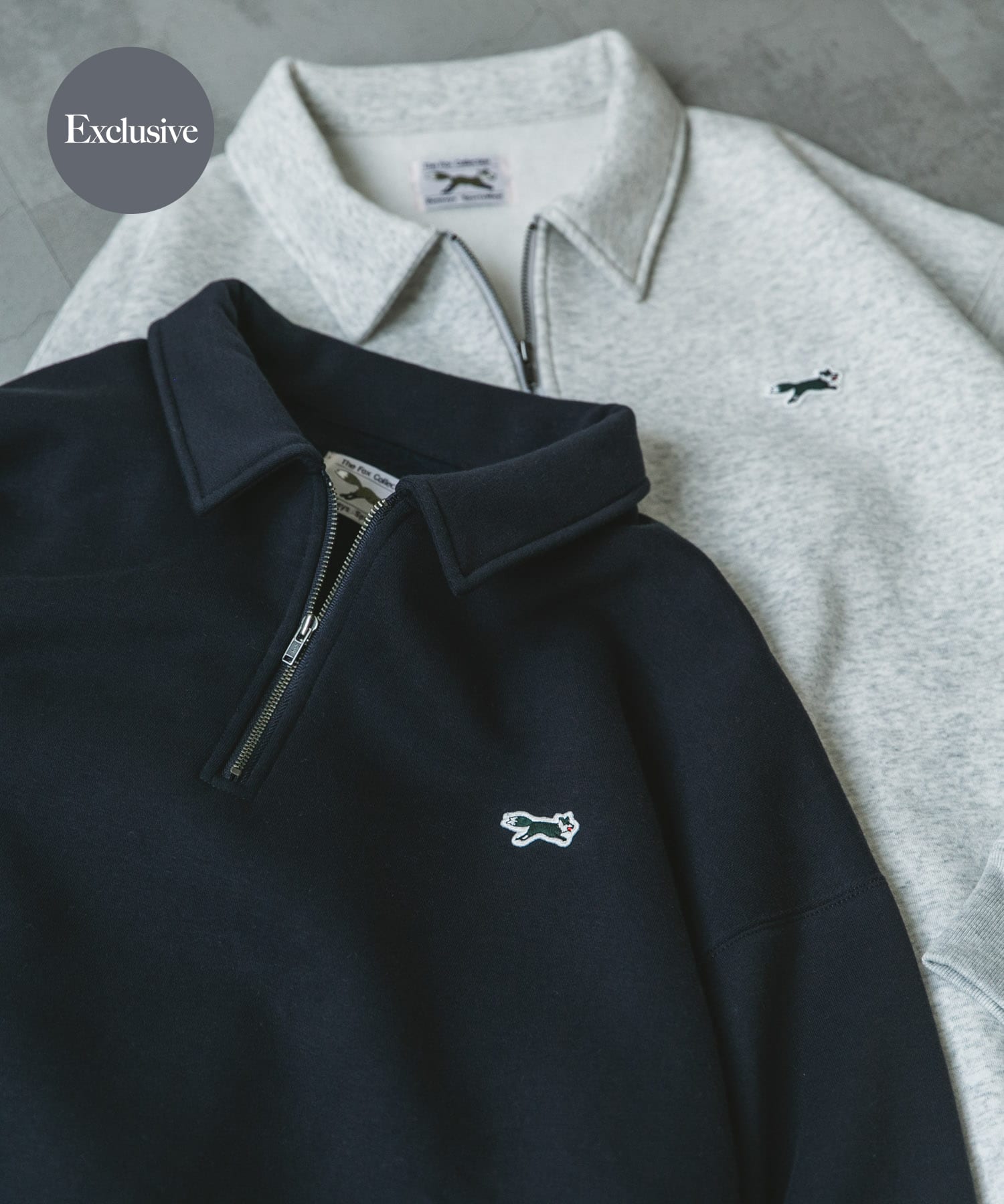 『別注』PENNEYS×DOORS　THE FOX ジップポロスウェット NAVY M
