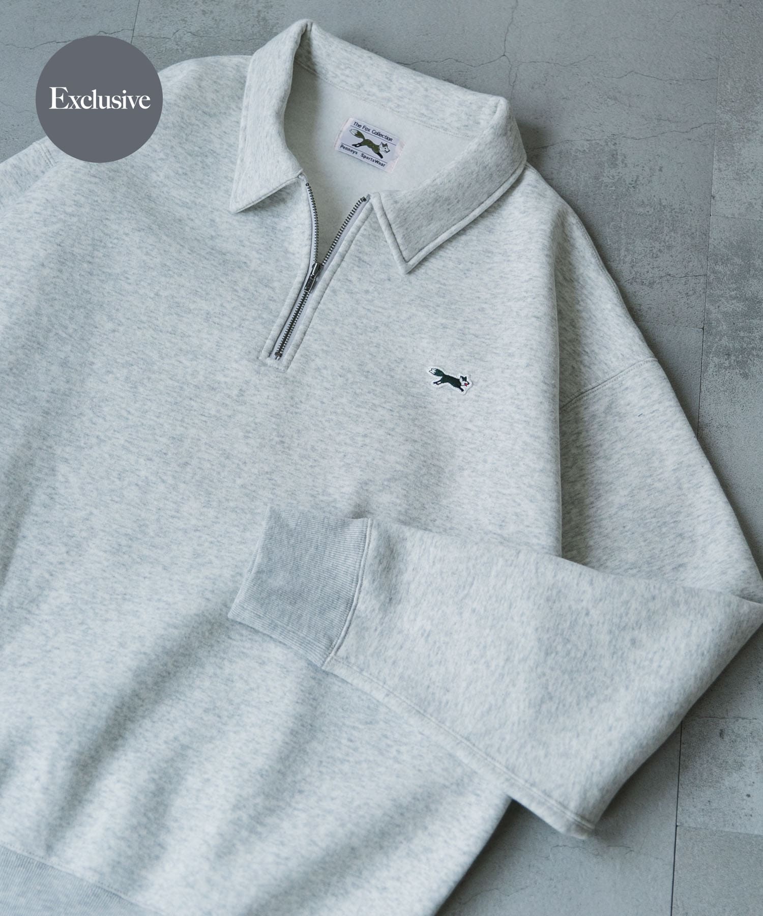 『別注』PENNEYS×DOORS　THE FOX ジップポロスウェット ASH M
