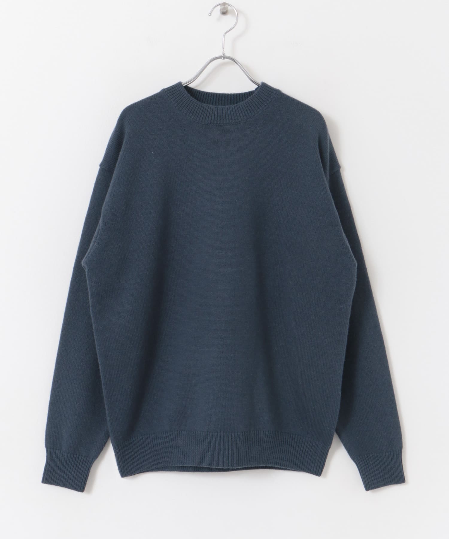『XLサイズ/WEB限定』チュニジアウール クルーネック ニット BLUE M