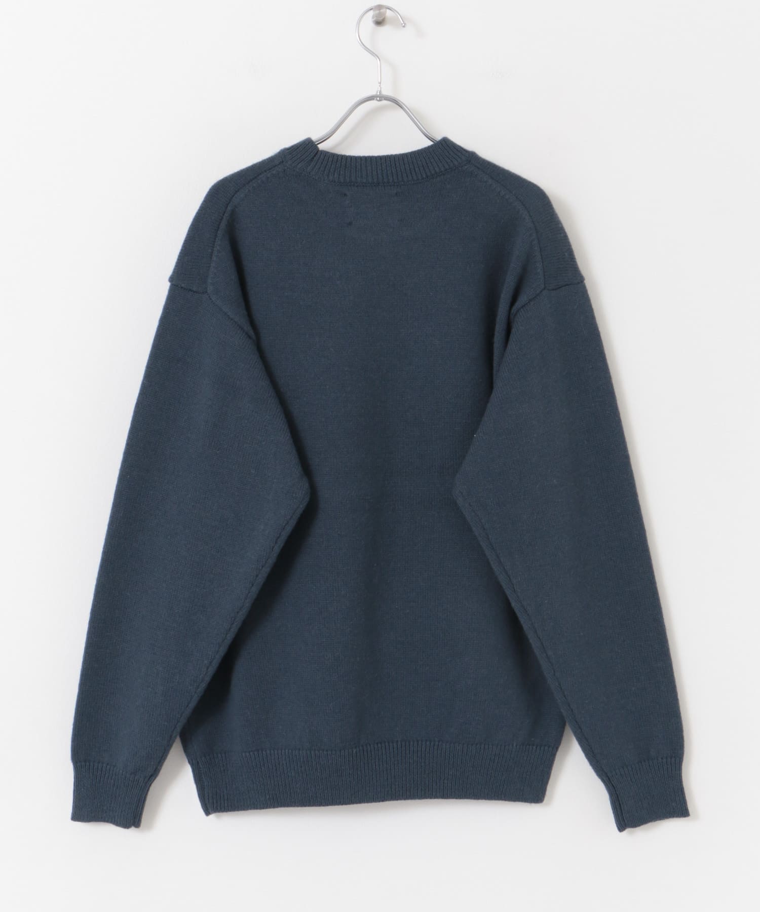 『XLサイズ/WEB限定』チュニジアウール クルーネック ニット BLUE M