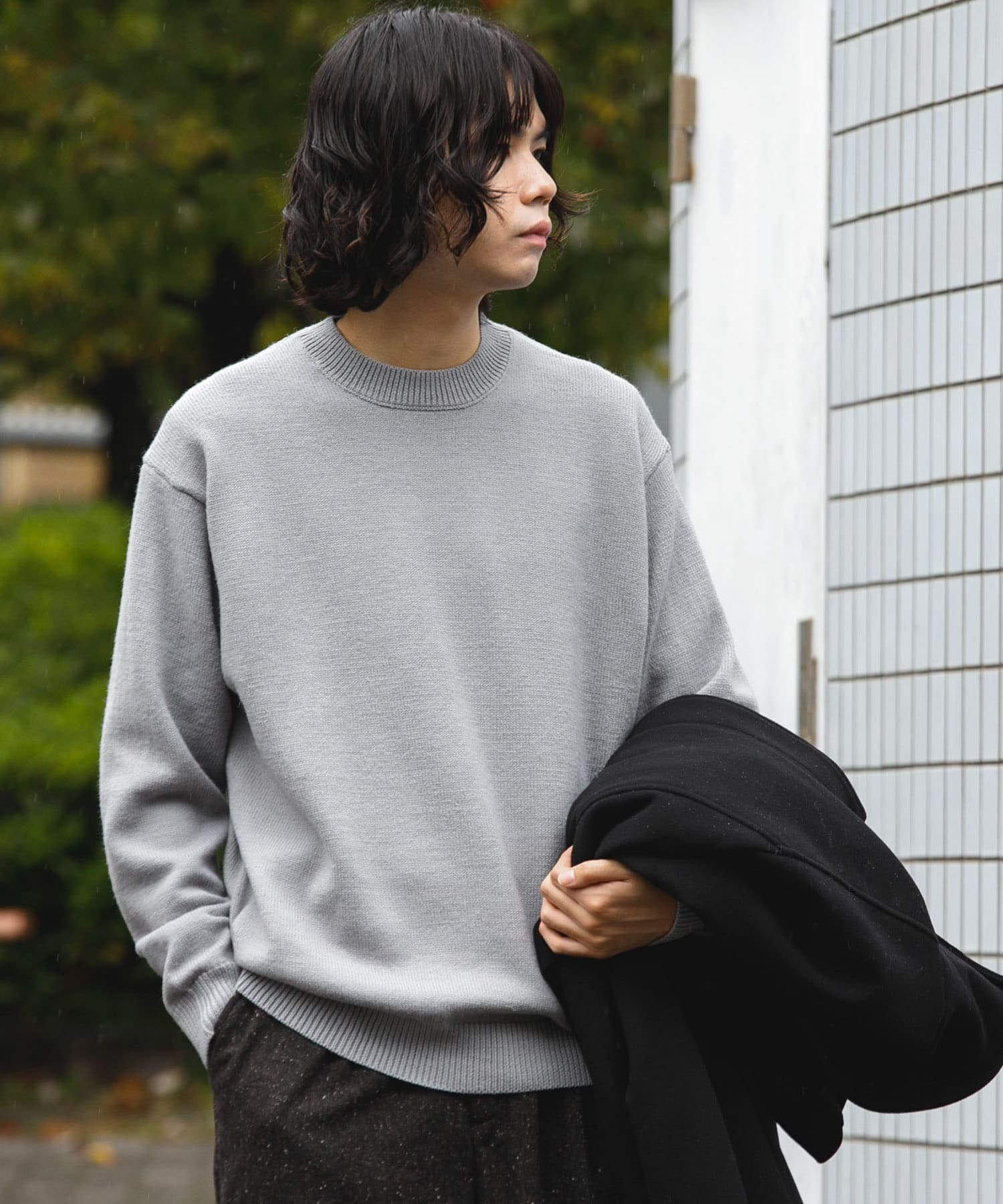 『XLサイズ/WEB限定』チュニジアウール クルーネック ニット