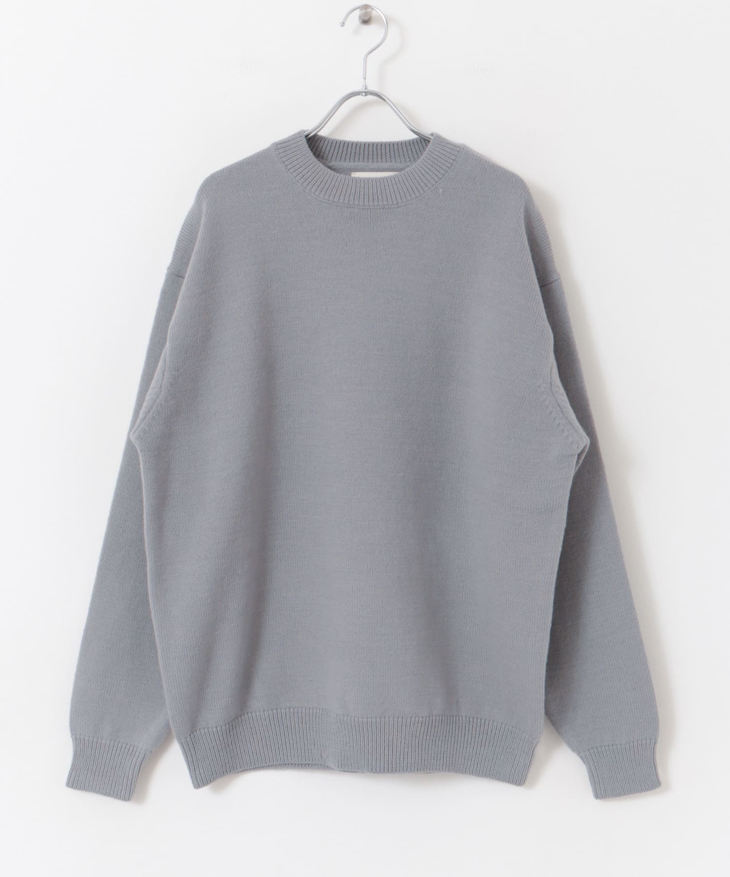 『XLサイズ/WEB限定』チュニジアウール クルーネック ニット GRAY M
