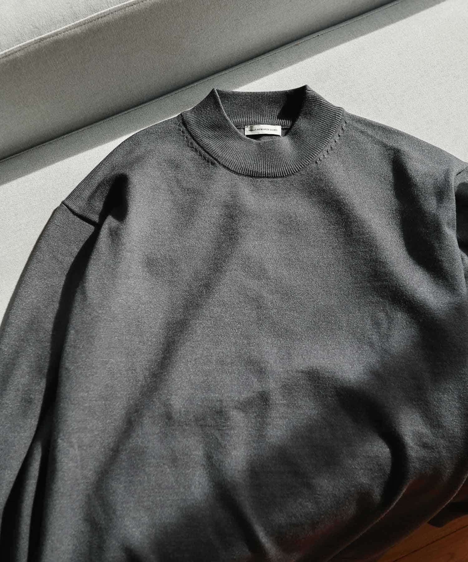 『UR TECH 200日ニット』モックネックプルオーバー 杢CHARCOAL M