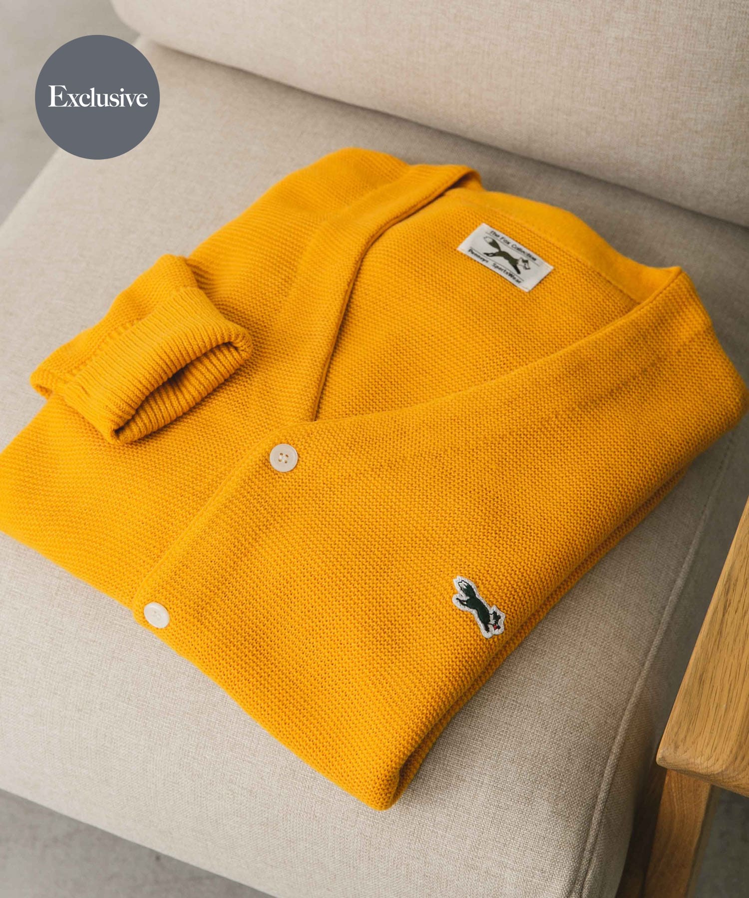 『XLサイズ/WEB限定』『別注』PENNEYS×DOORS　THE FOX Vネックカーディガン MUSTARD M