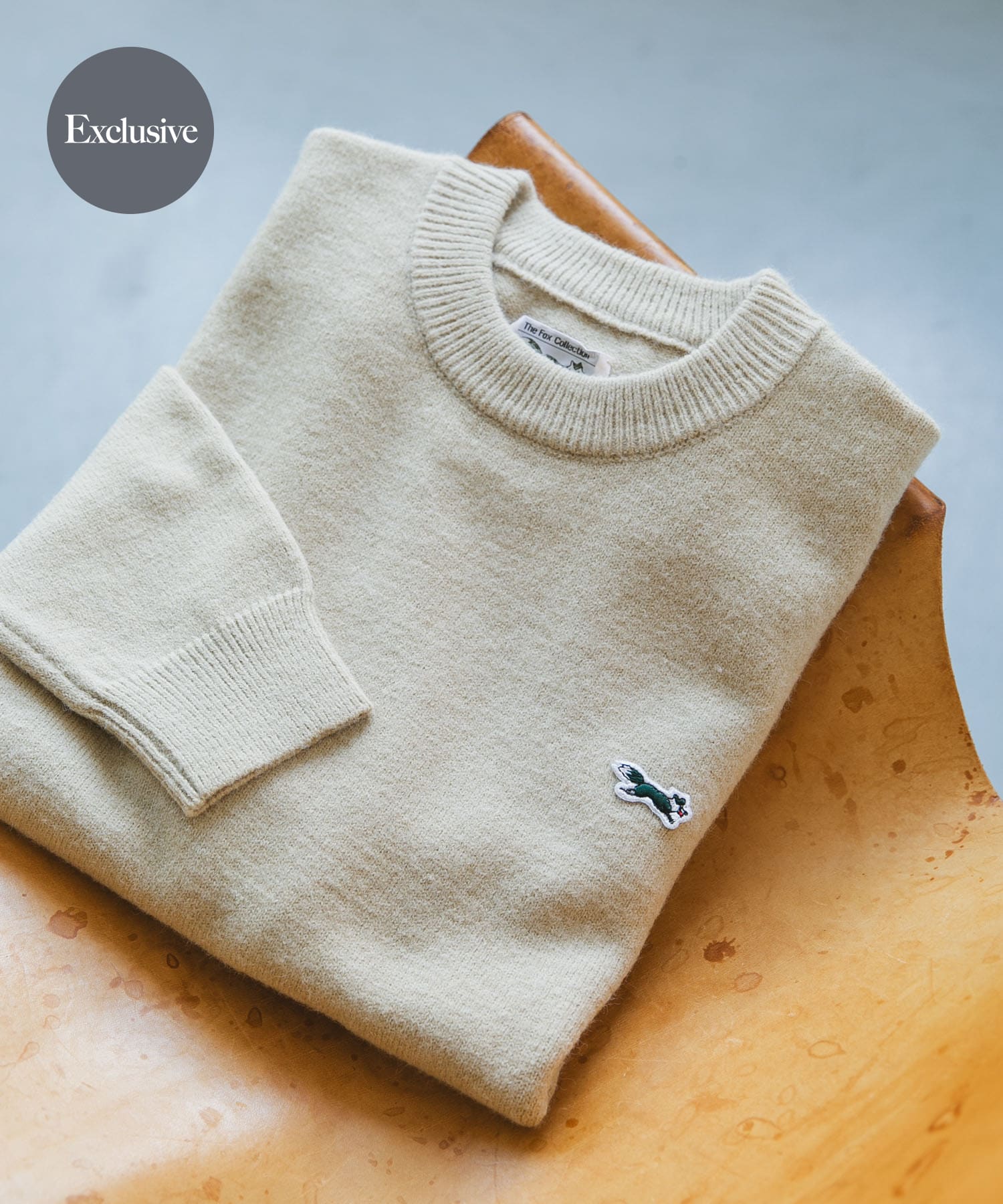 『XLサイズWEB限定』『別注』PENNEYS×DOORS　THE FOX クルーネックスフレニット ECRU M