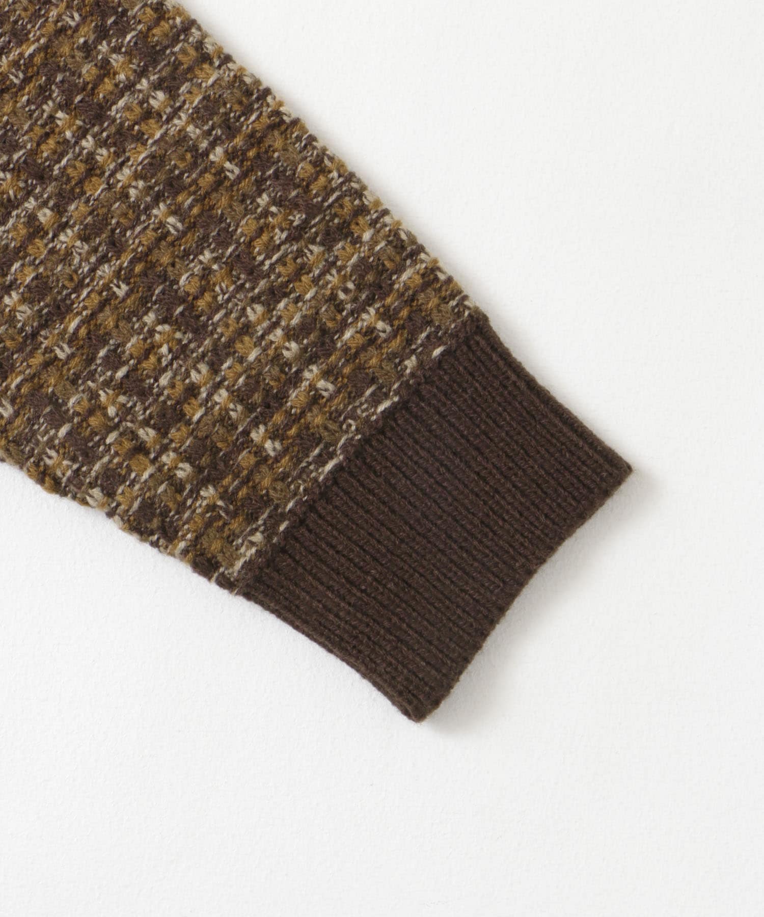 ツイードライク ジャガードニット BROWN M