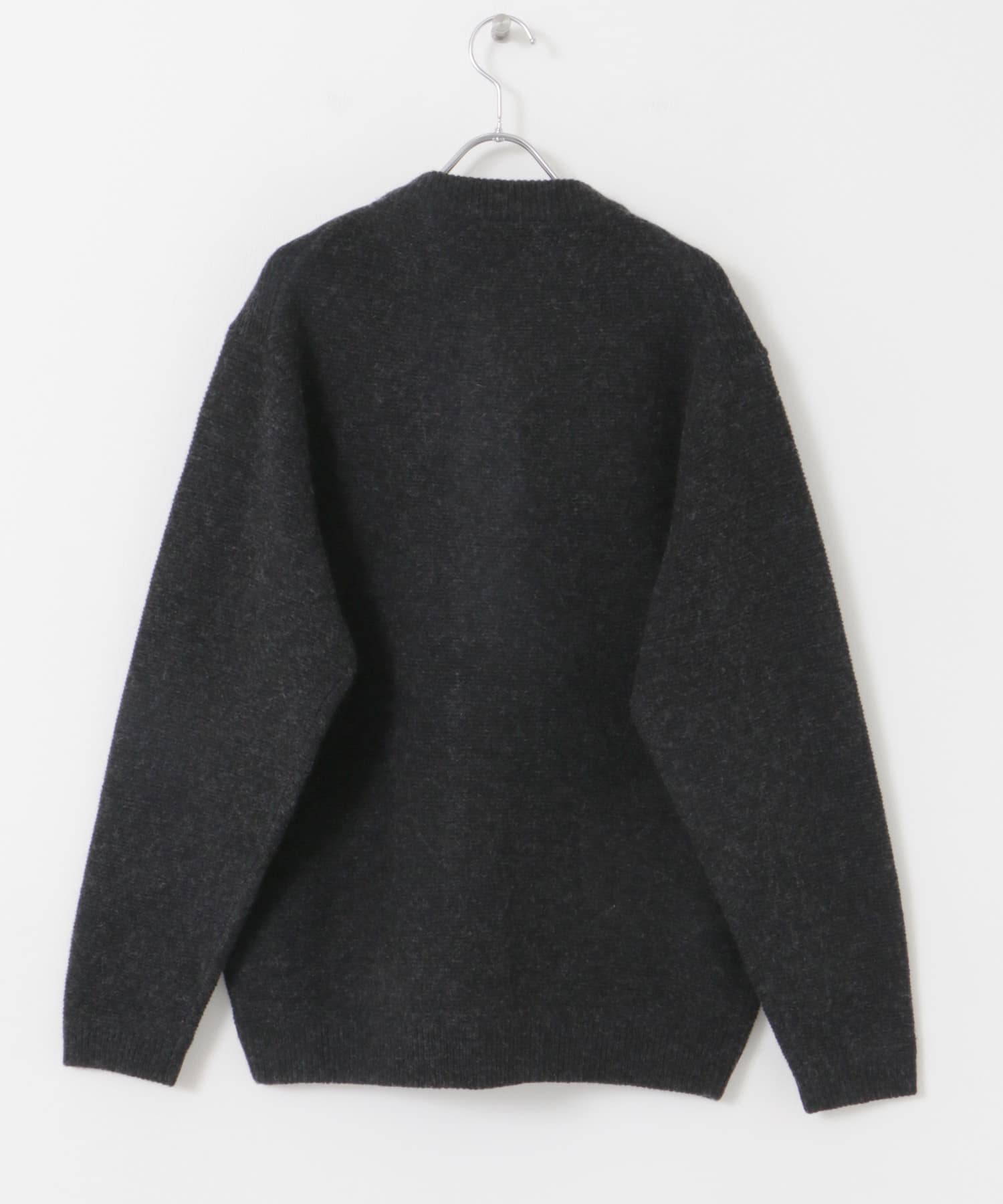 『XLサイズ/WEB限定』ハミルトンウールガーターカーディガン CHARCOAL M