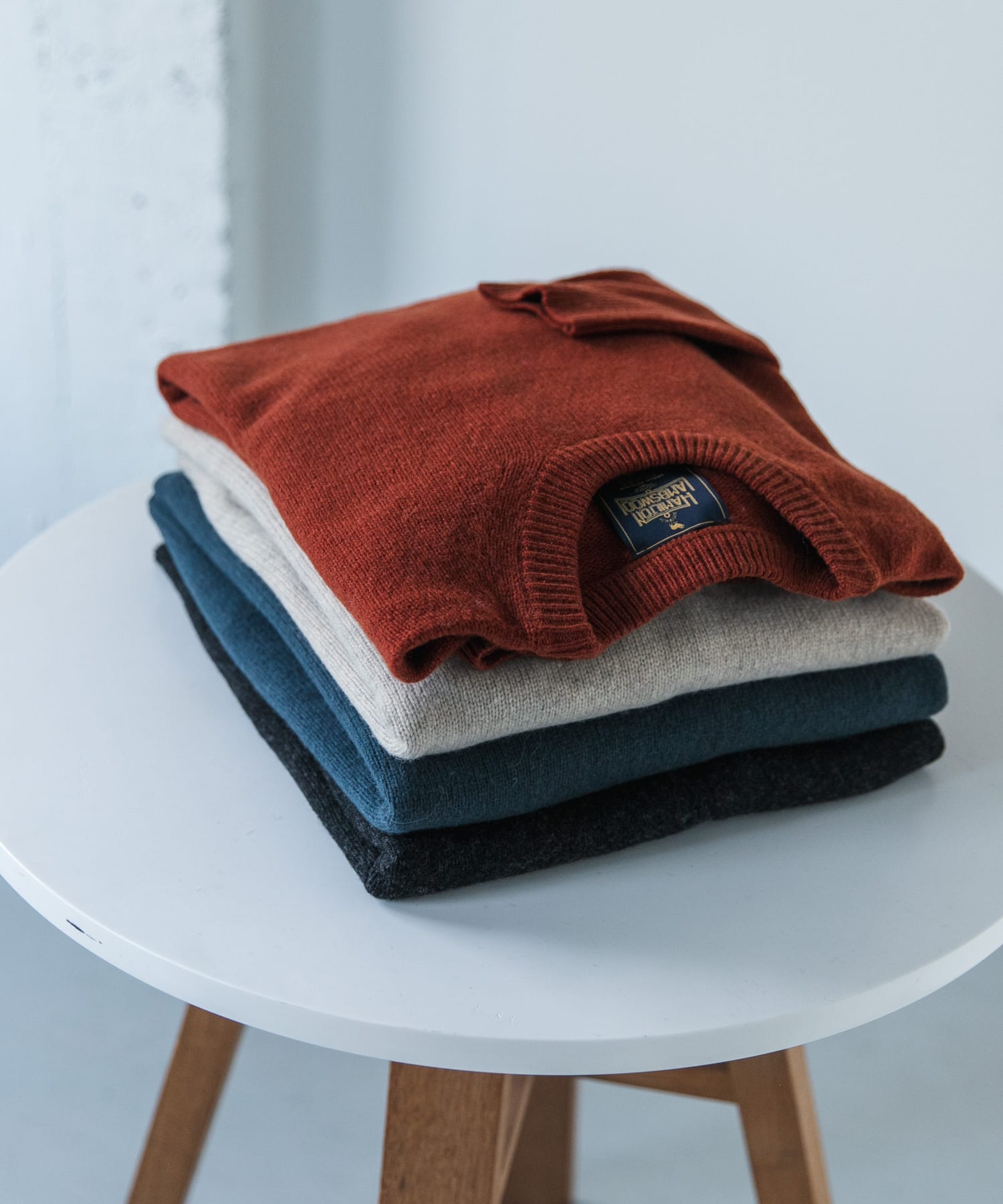 『XLサイズ/WEB限定』ハミルトンウールクルーネックニット ORANGE XL