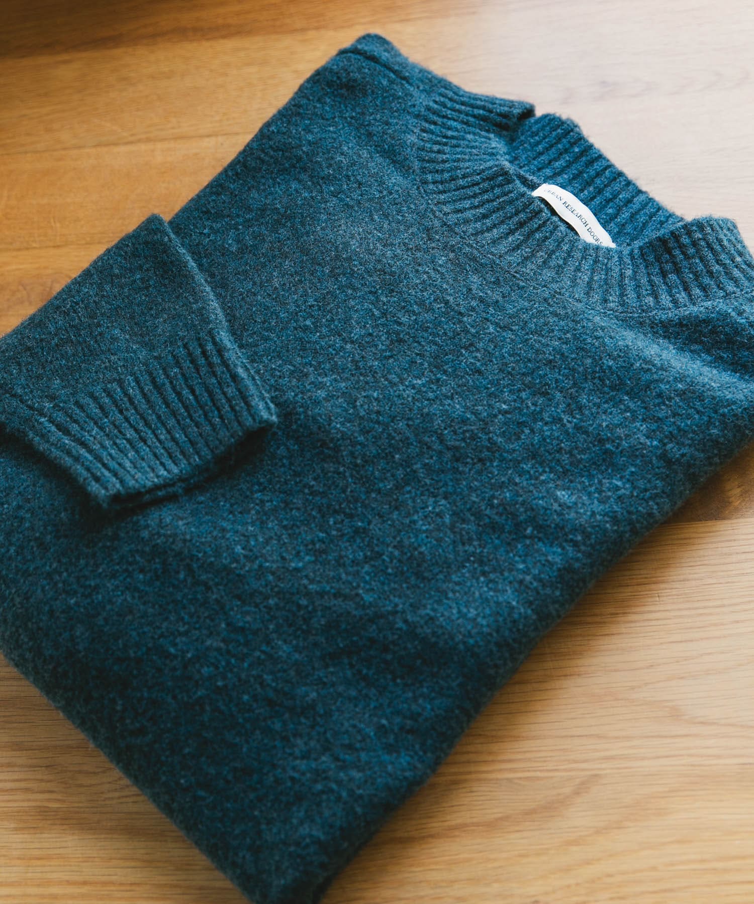 ウール混もちもちハイネックニット BLUE GREEN M