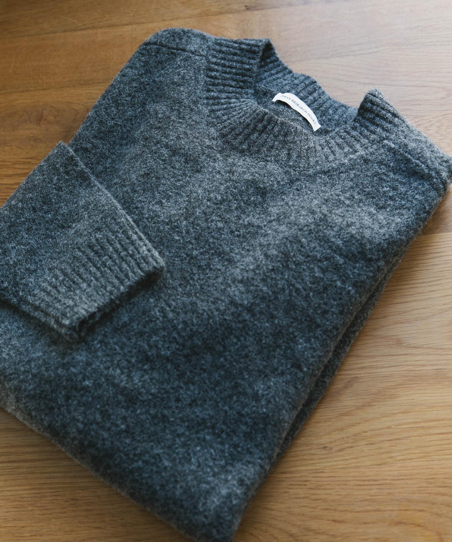 ウール混もちもちハイネックニット MID GRAY M