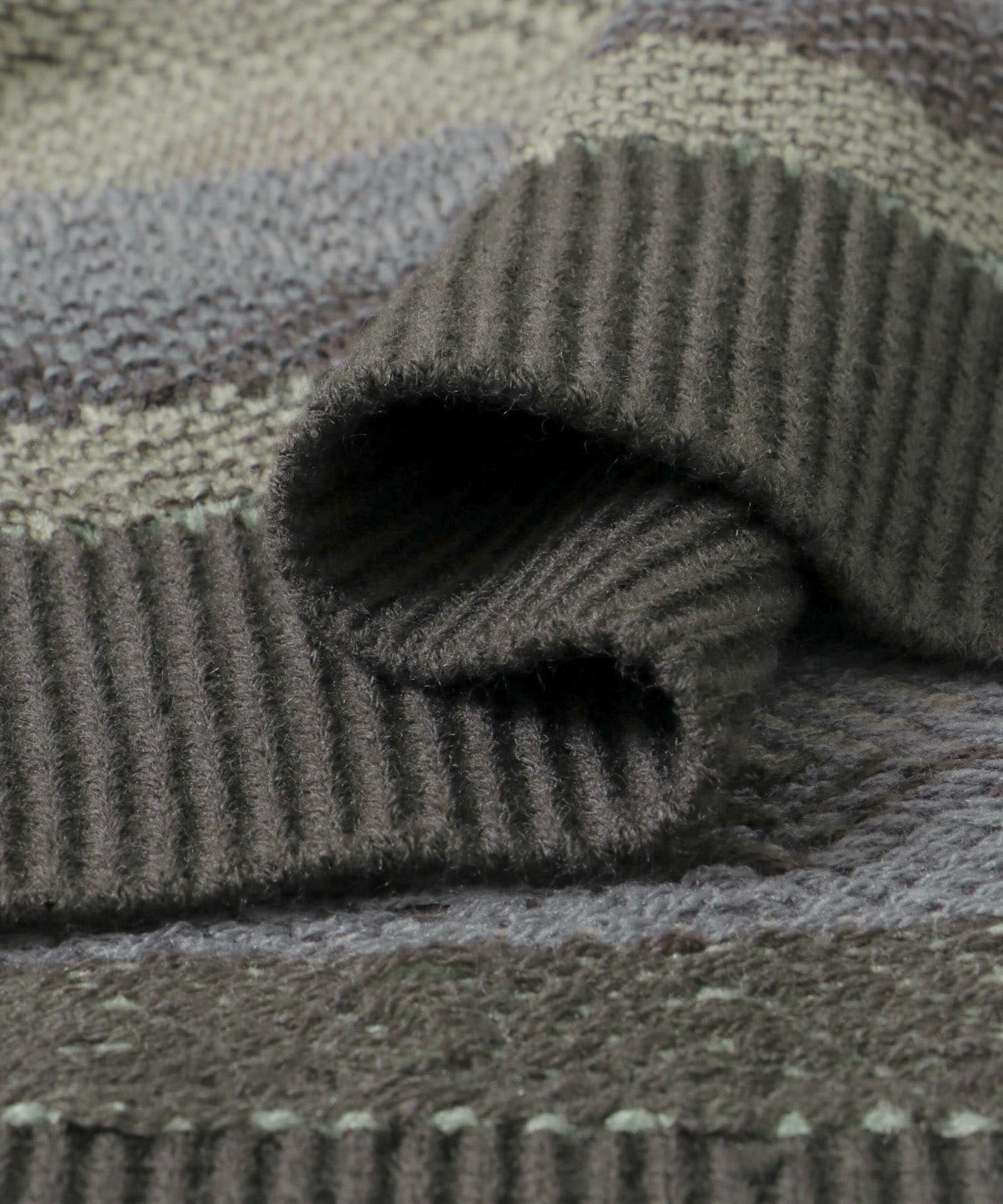 ボーダージャガードニット CHARCOAL M