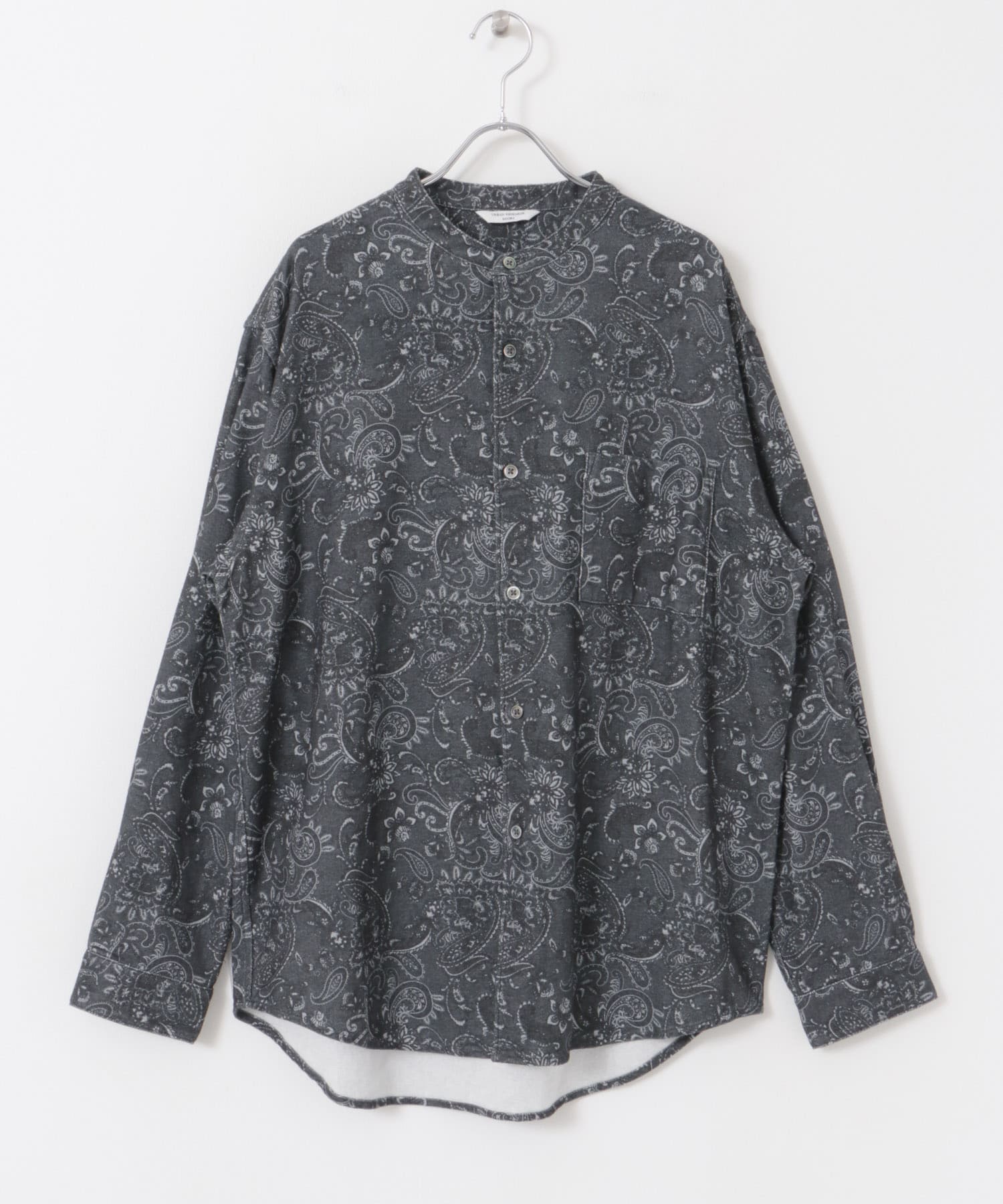 『XLサイズ/WEB限定』ヘビーネルバンドカラーシャツ PAISLEY M