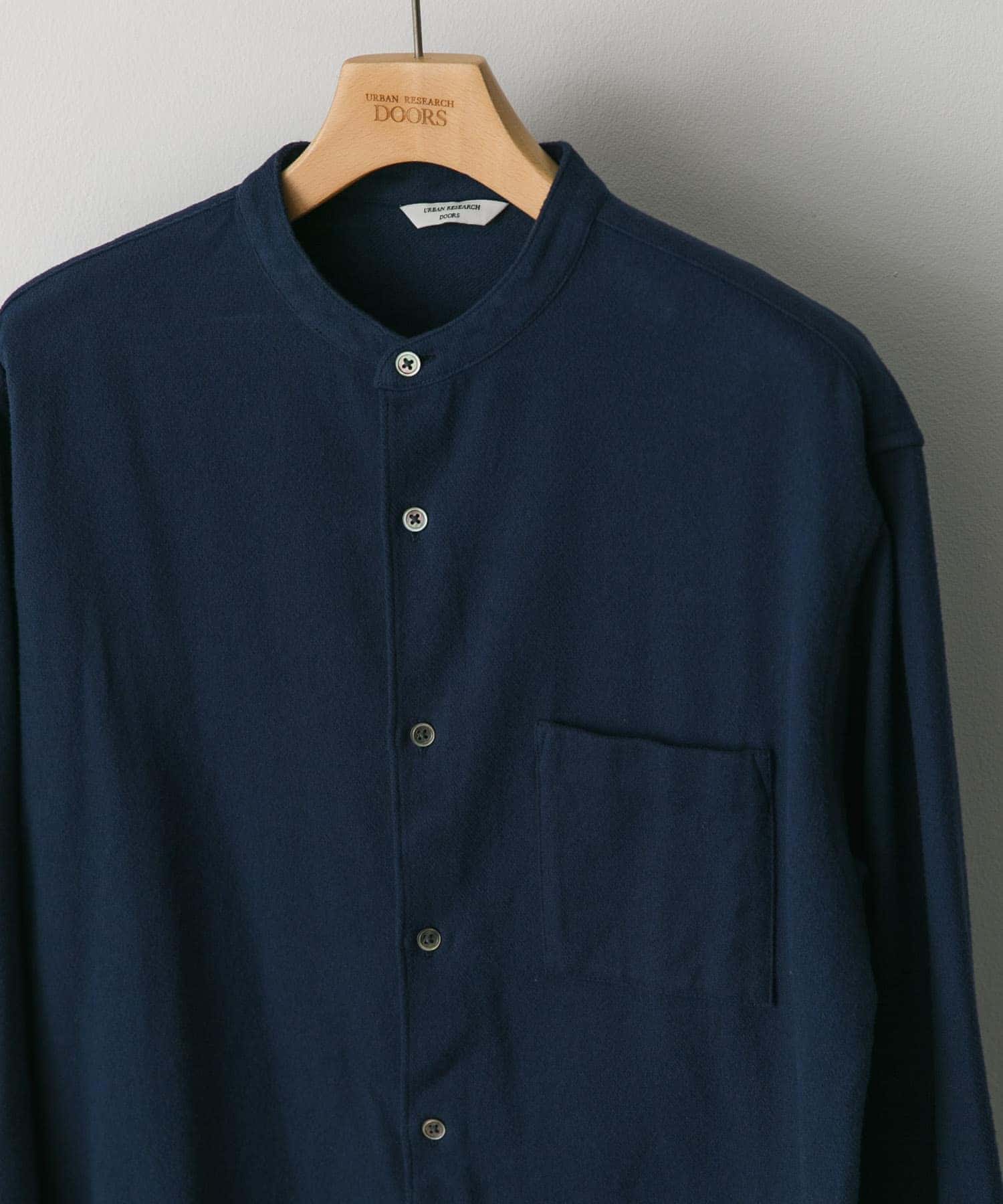 『XLサイズ/WEB限定』ヘビーネルバンドカラーシャツ INDIGO M