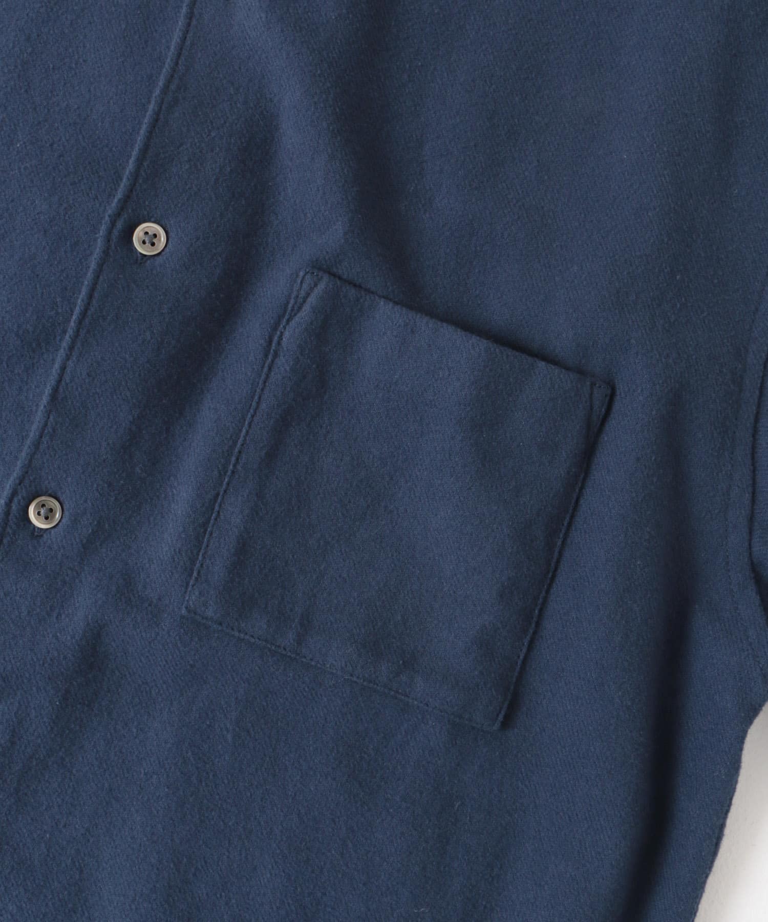 『XLサイズ/WEB限定』ヘビーネルバンドカラーシャツ INDIGO M