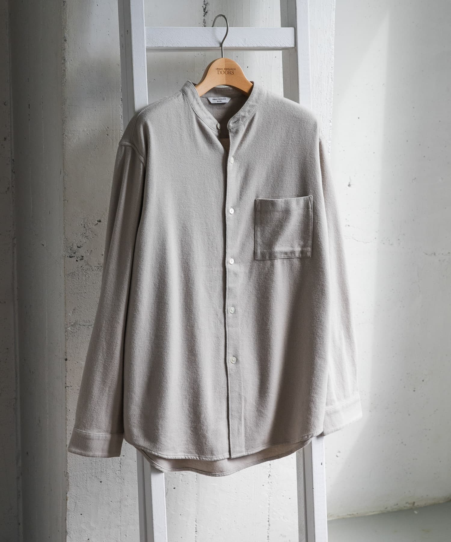 『XLサイズ/WEB限定』ヘビーネルバンドカラーシャツ OFF M