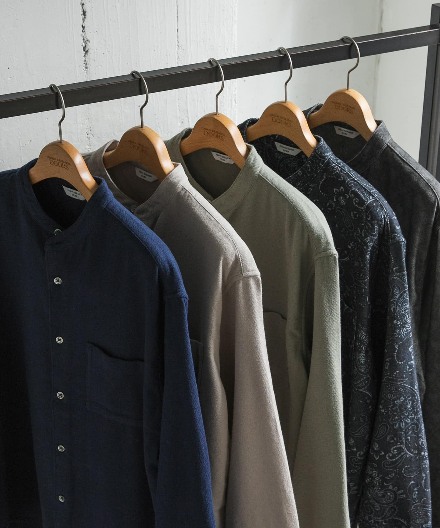 『XLサイズ/WEB限定』ヘビーネルバンドカラーシャツ OFF L