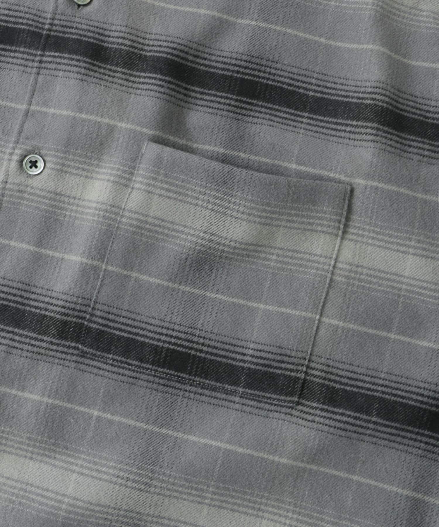 両面起毛ネルバンドカラーシャツ CHECK M