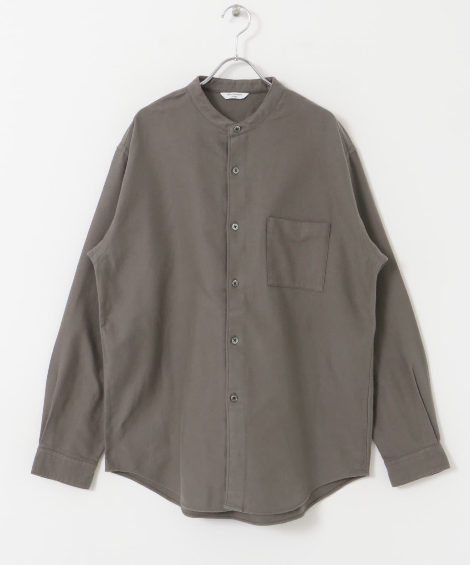 両面起毛ネルバンドカラーシャツ TAUPE M