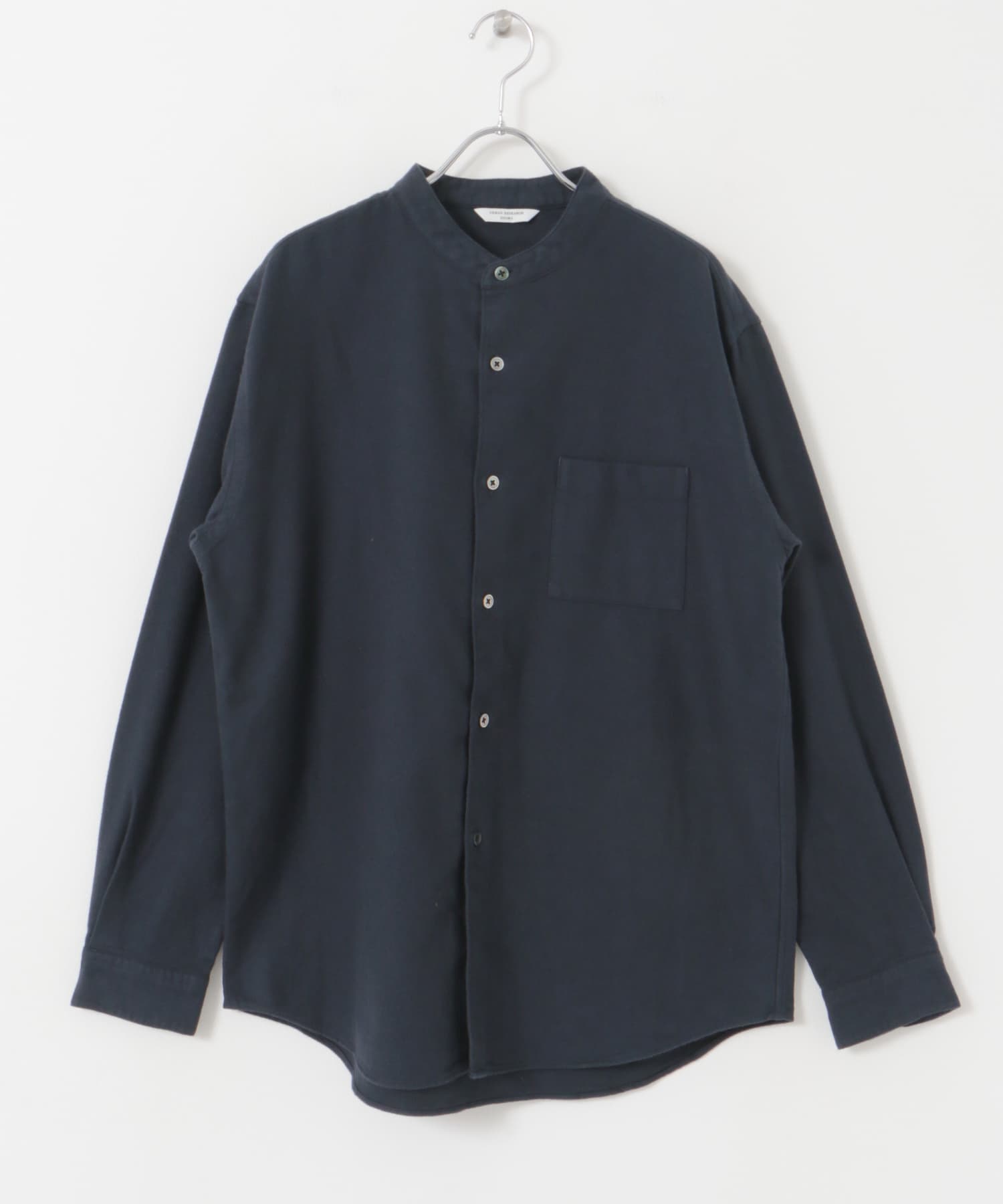 両面起毛ネルバンドカラーシャツ C.NAVY M