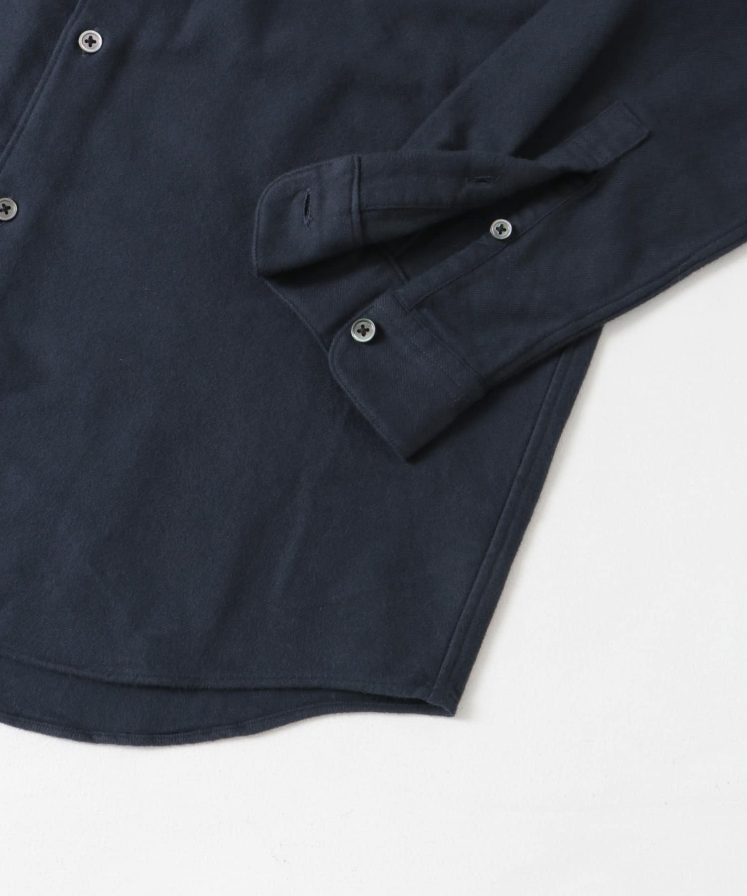 両面起毛ネルバンドカラーシャツ C.NAVY M