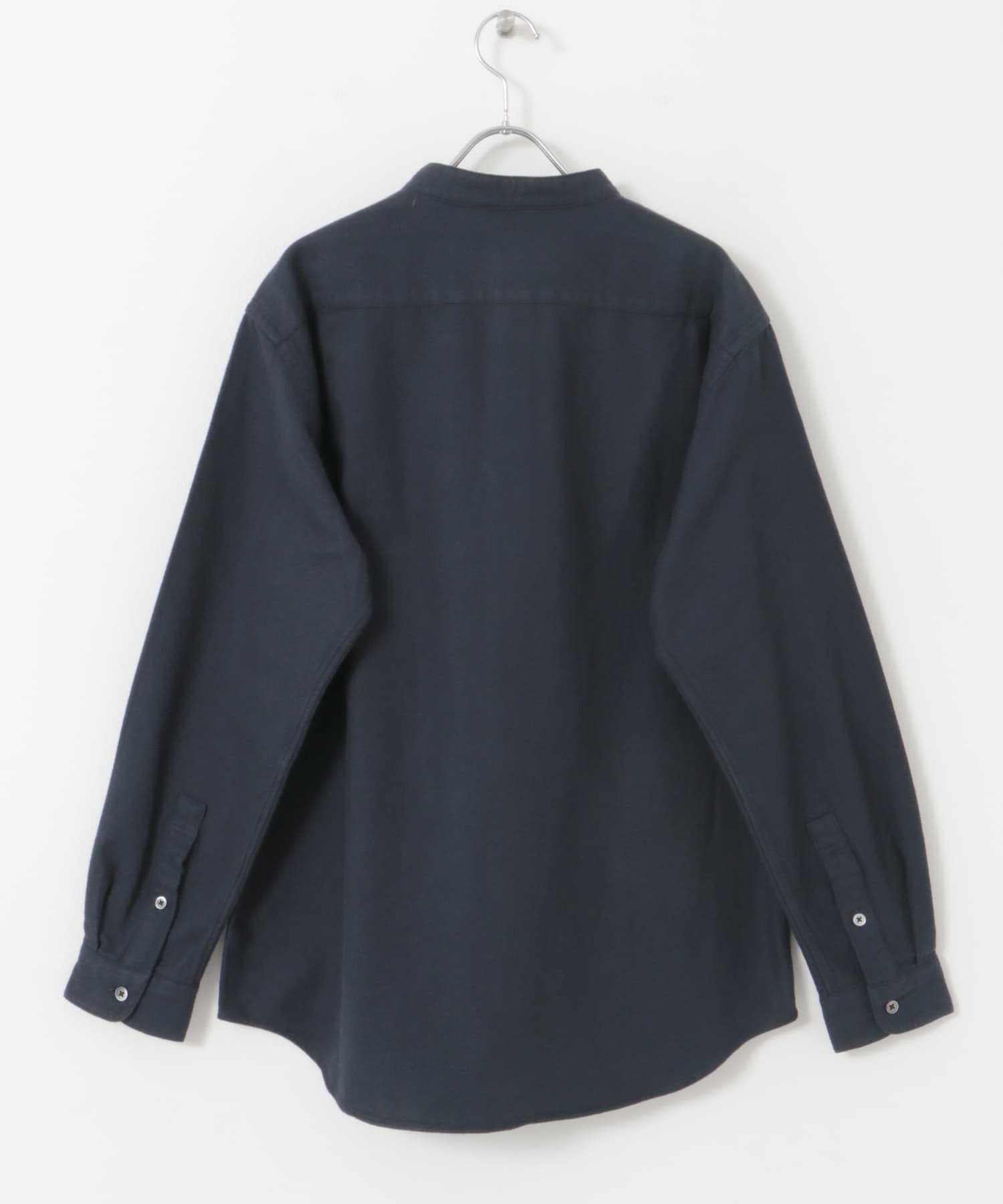 両面起毛ネルバンドカラーシャツ C.NAVY M