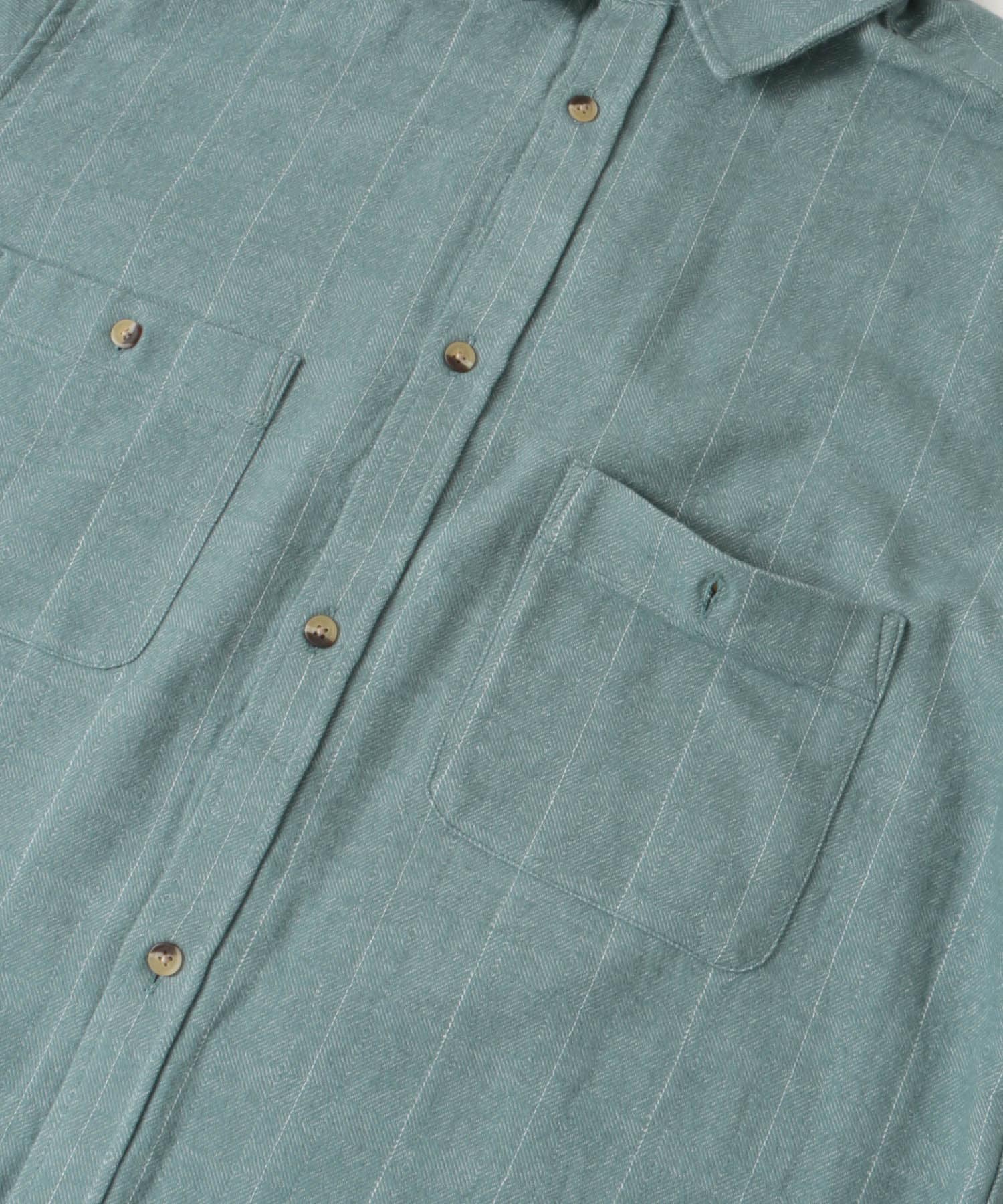 OUTDOOR EXCHANGE起毛ネルシャツ GRAYGREEN M