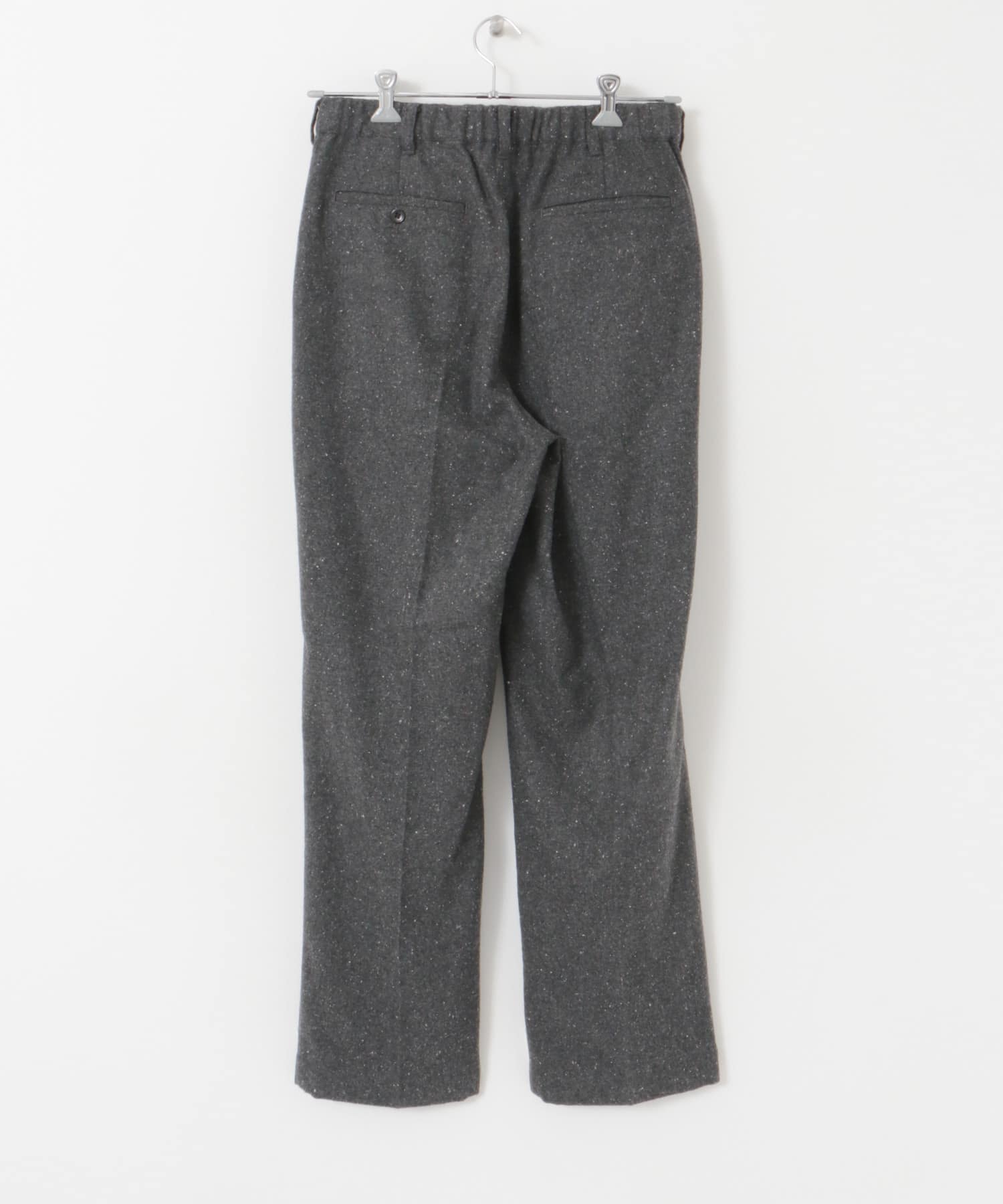ウールブレンドネップワンタックパンツ CHARCOAL M
