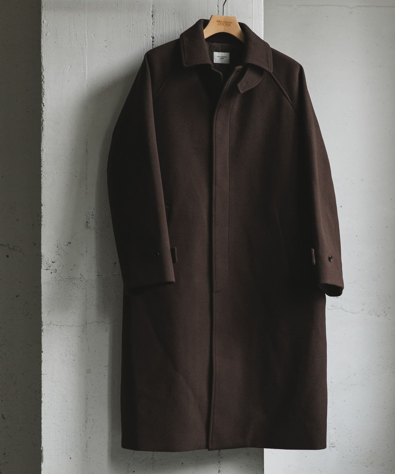 ニットメルトン パデット バルマカンコート BROWN M