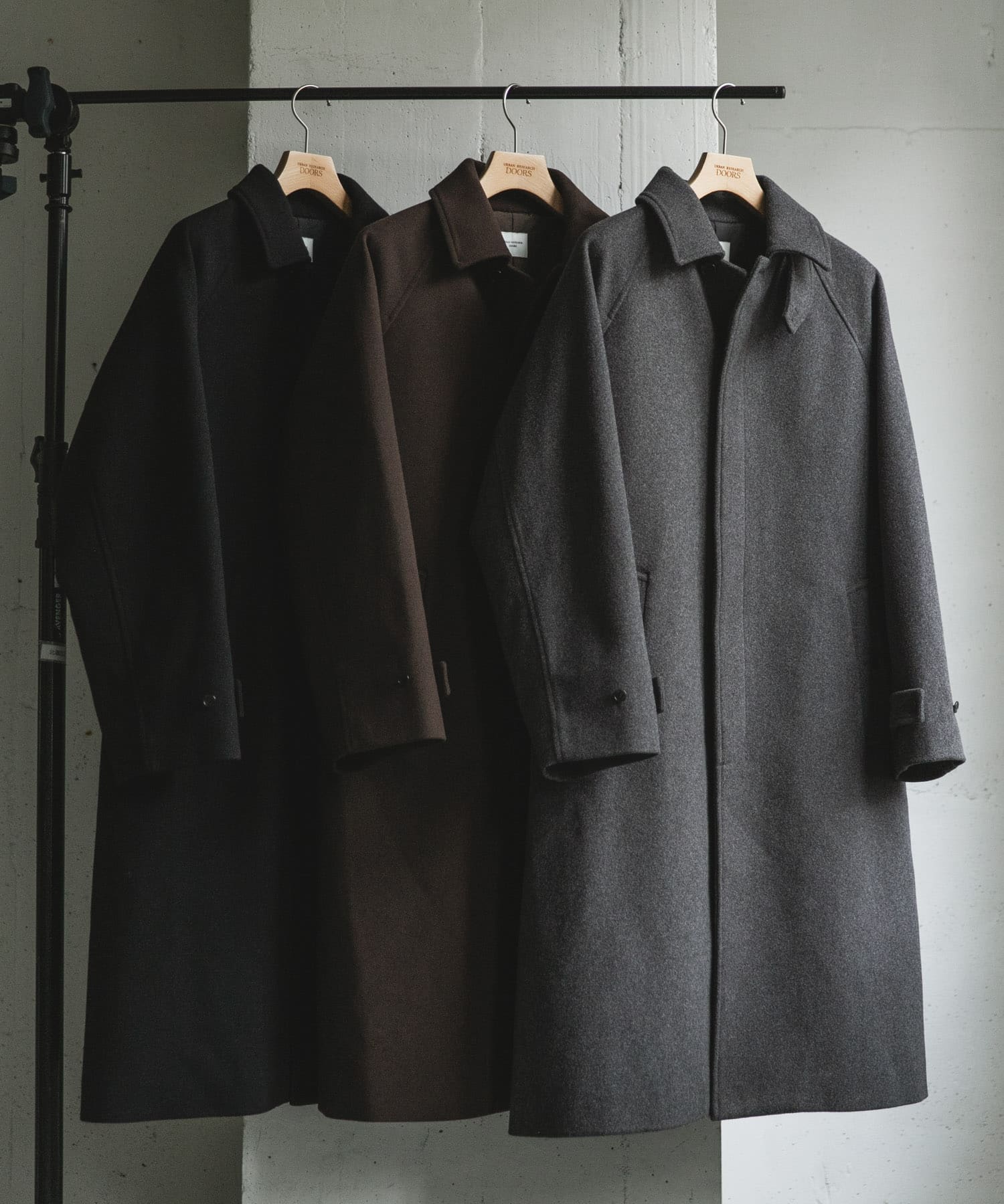 ニットメルトン パデット バルマカンコート BROWN L