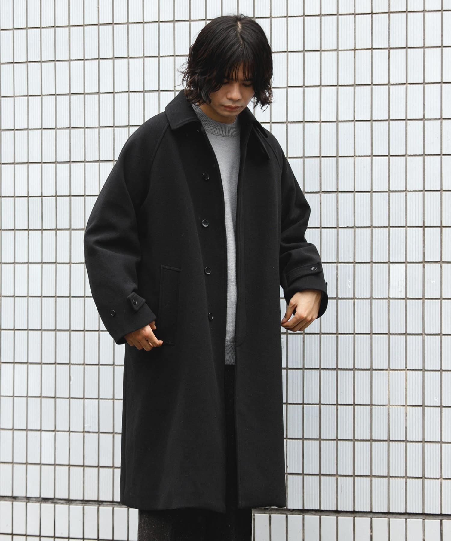 ニットメルトン パデット バルマカンコート(M GRAY): アウター｜URBAN