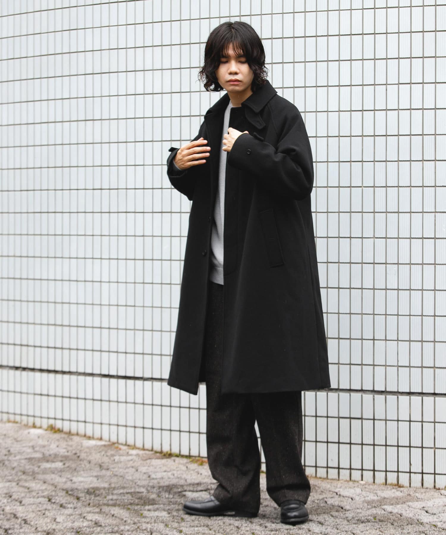 ニットメルトン パデット バルマカンコート(M GRAY): アウター｜URBAN