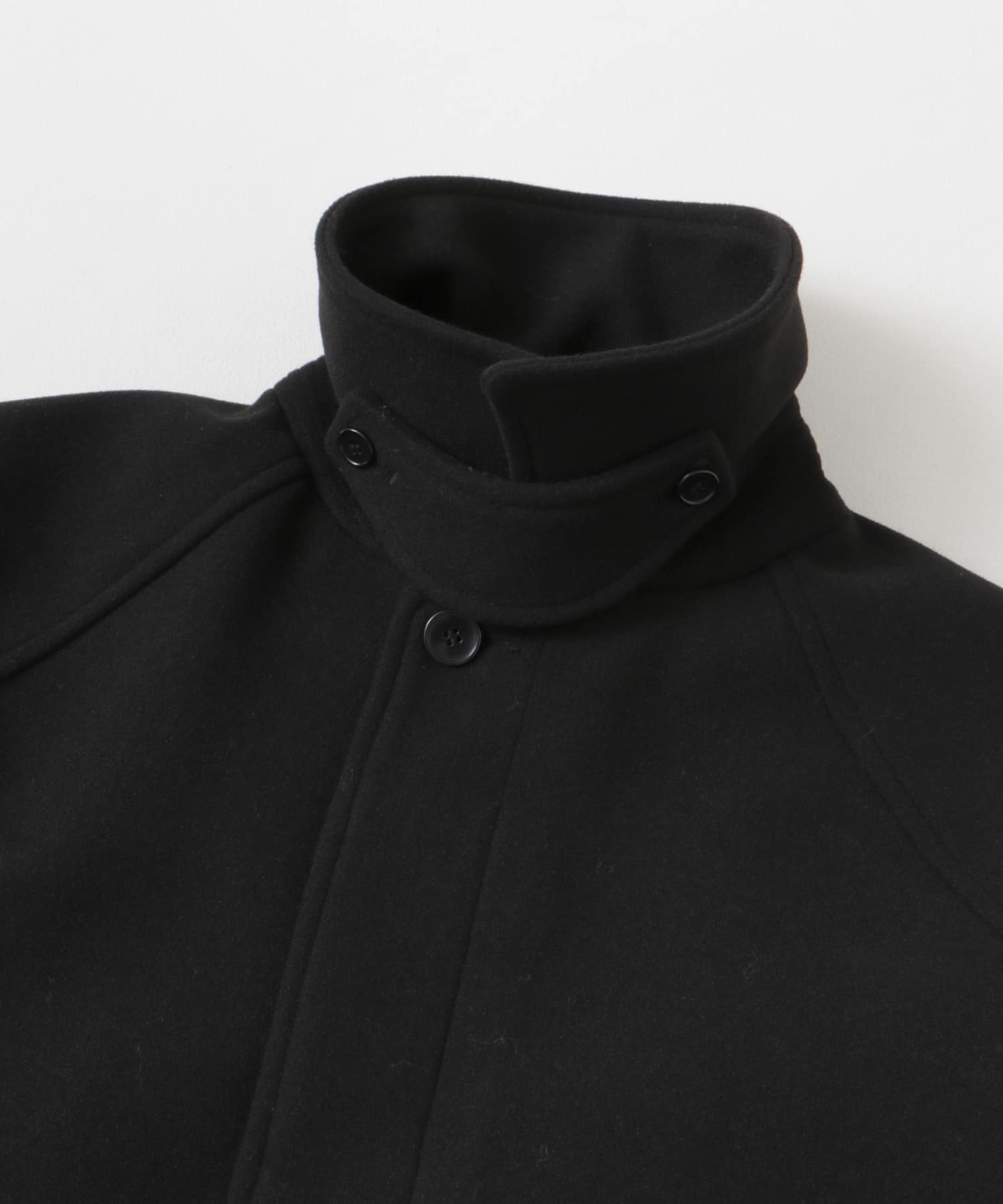 ニットメルトン パデット バルマカンコート BLACK M