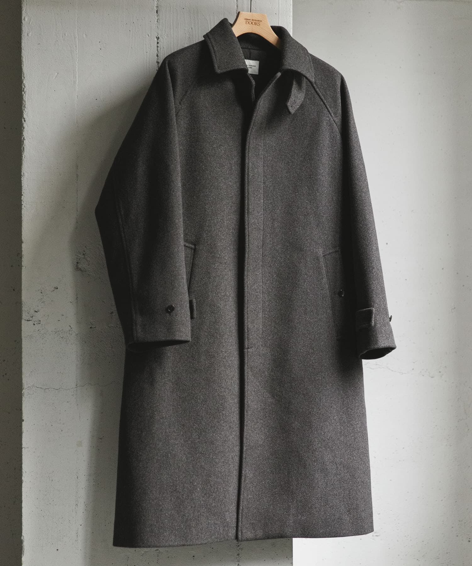 ニットメルトン パデット バルマカンコート GRAY L
