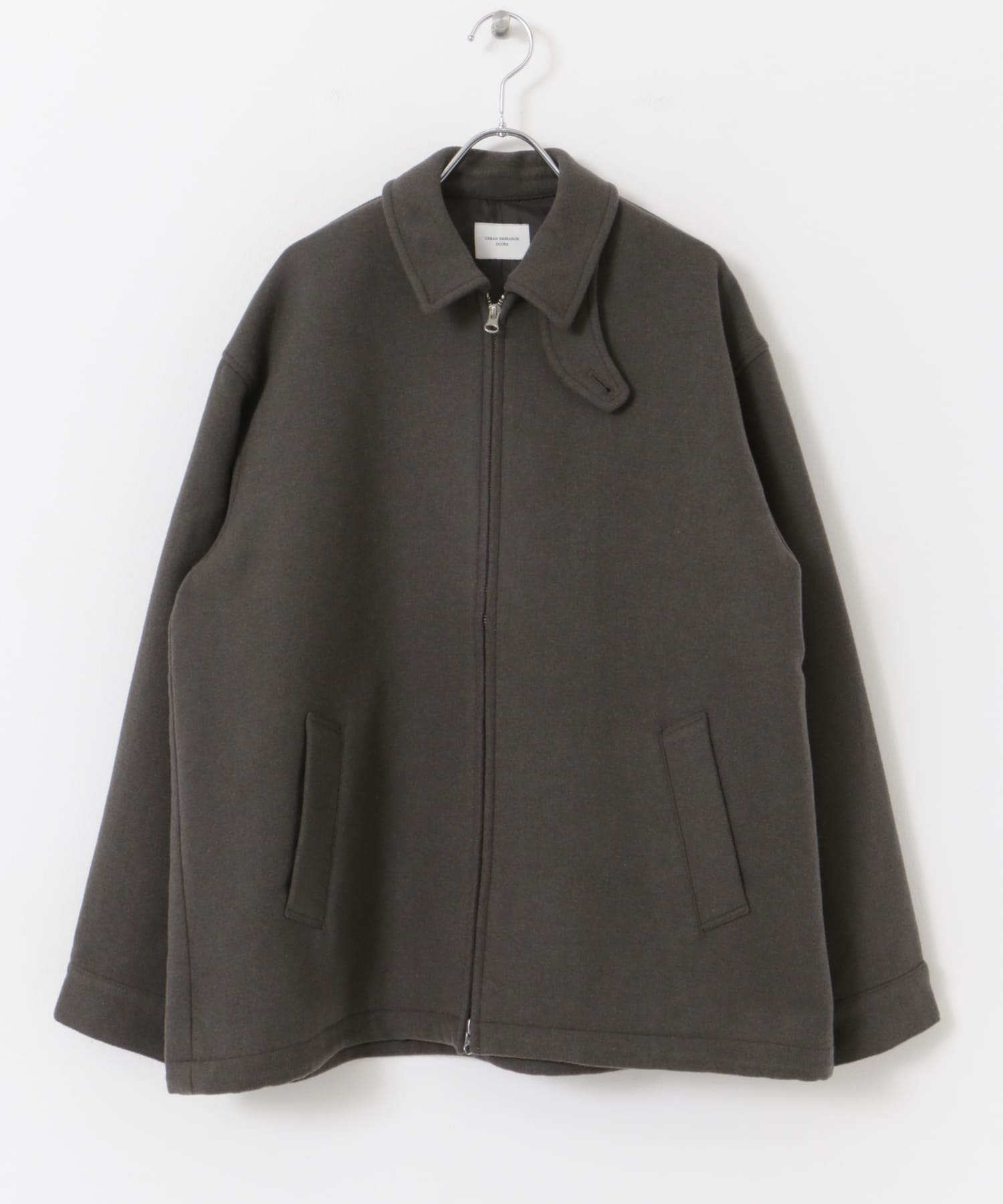 ウールメルトンジップブルゾン GRAY KAHKI M