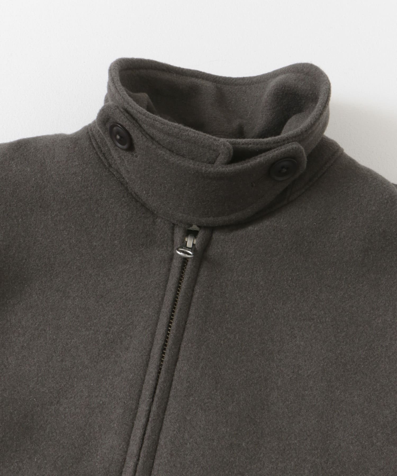 ウールメルトンジップブルゾン GRAY KAHKI M