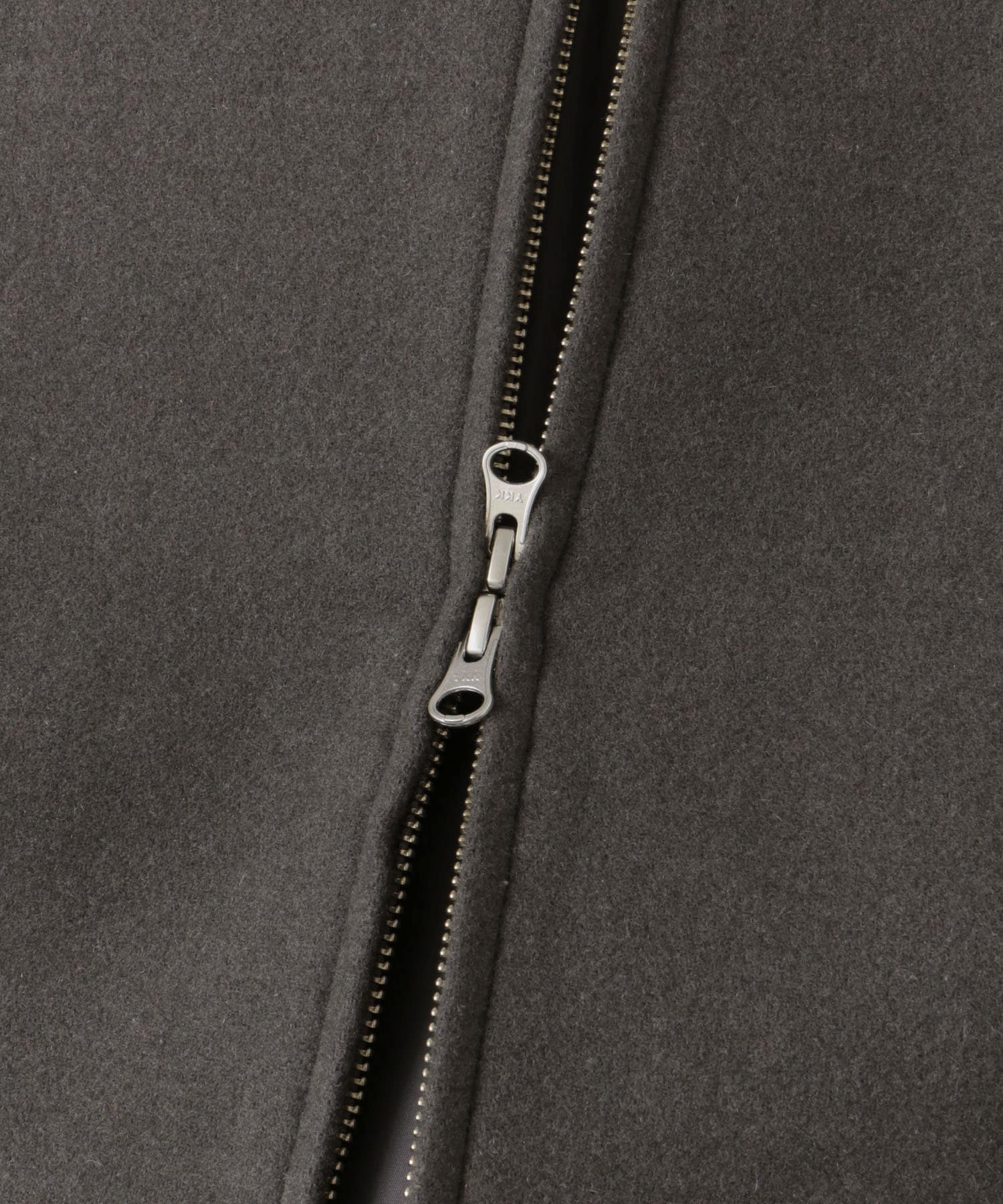 ウールメルトンジップブルゾン GRAY KAHKI M