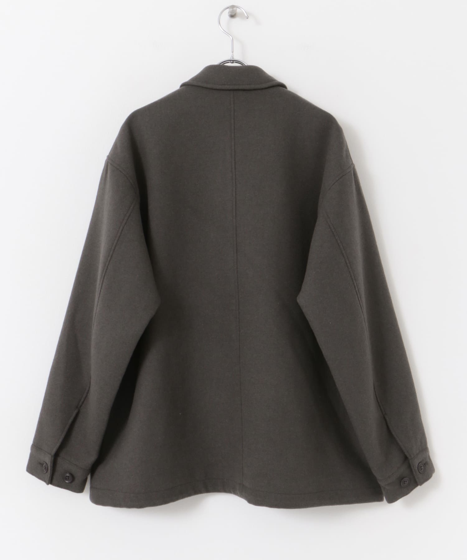 ウールメルトンジップブルゾン GRAY KAHKI M